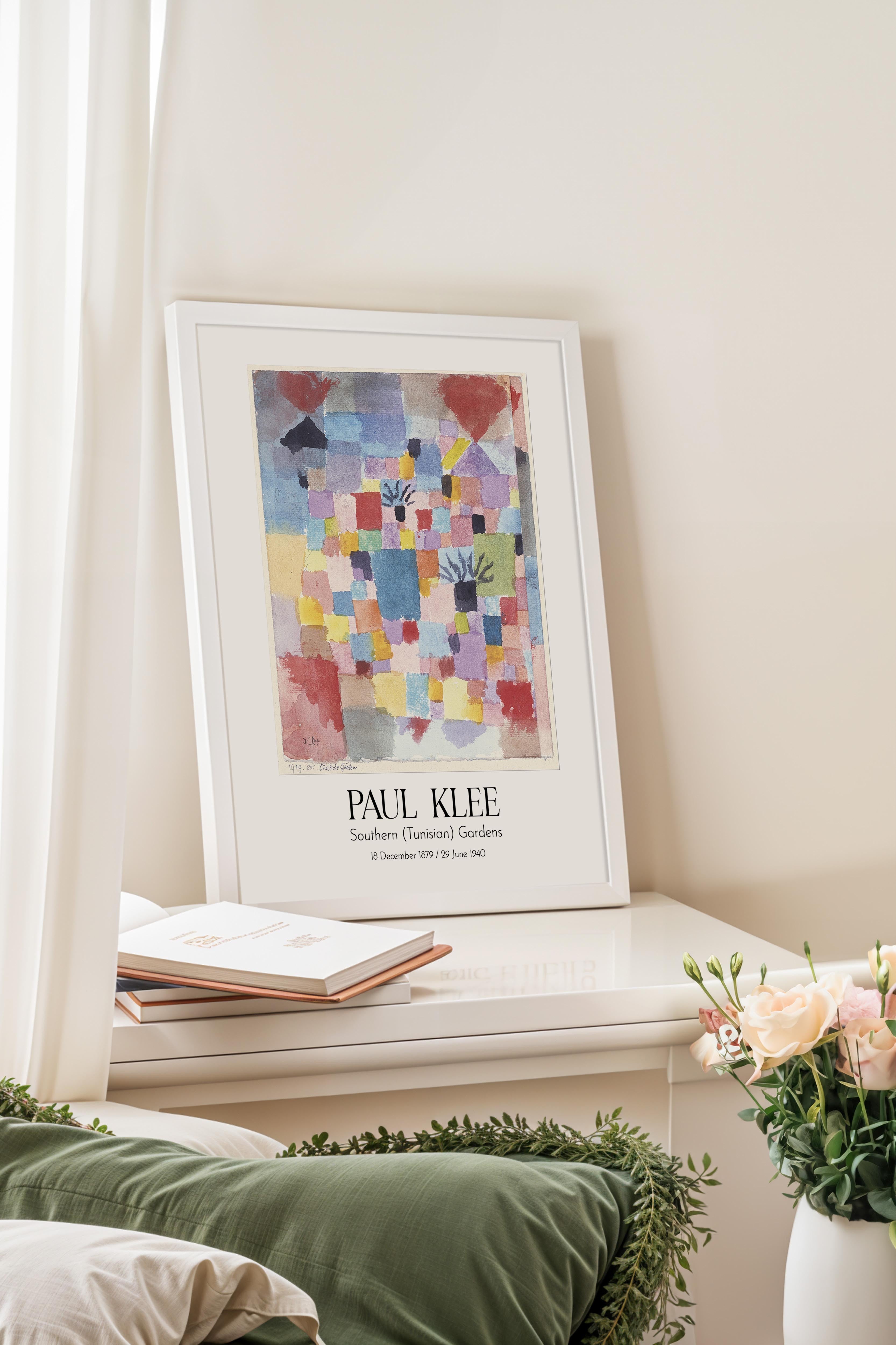 Paul Klee - Southern (Tunisian) Gardens, Beyaz Çerçeveli Tablo, Sanat Serisi NO:110117