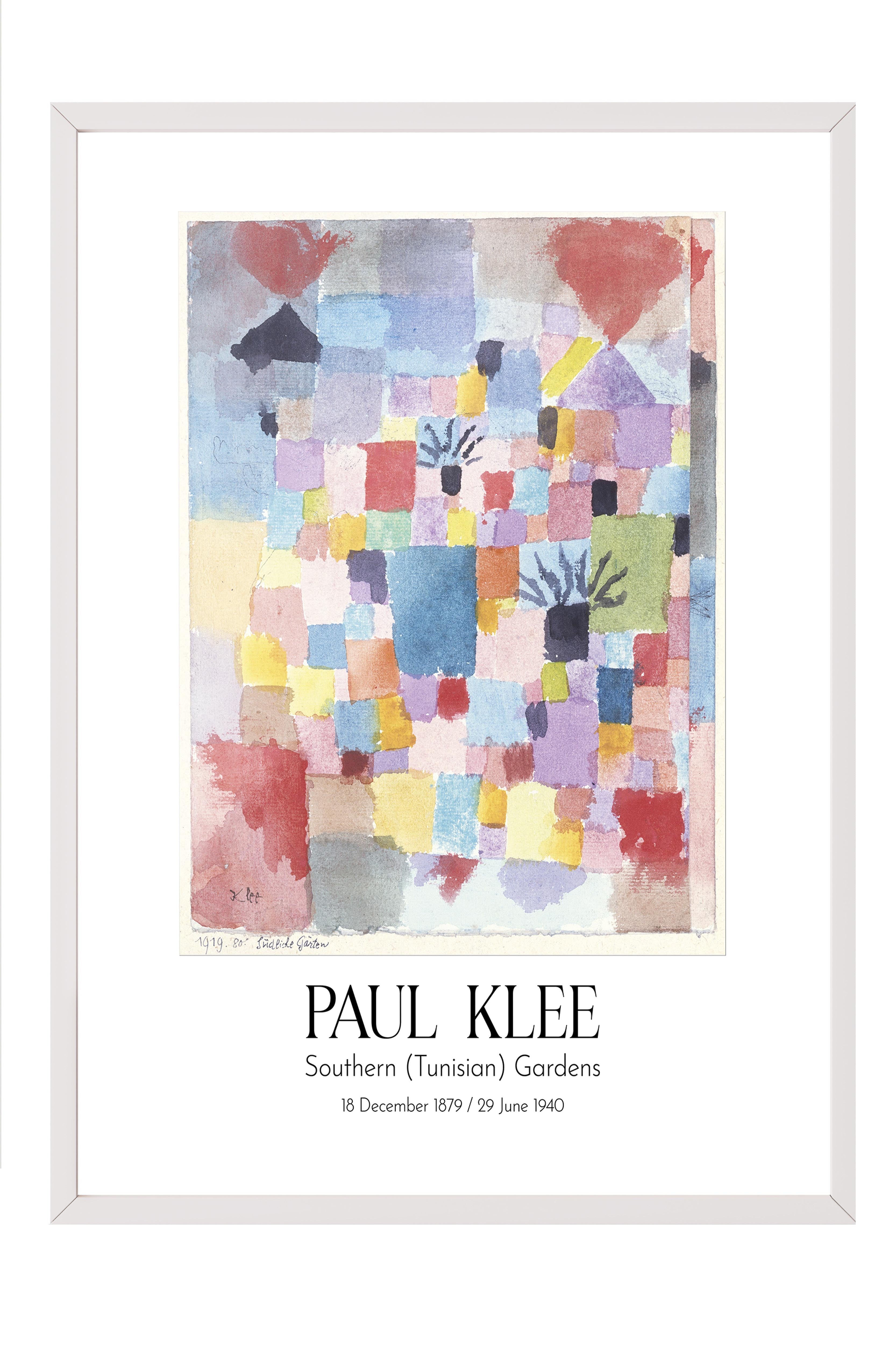 Paul Klee - Southern (Tunisian) Gardens, Beyaz Çerçeveli Tablo, Sanat Serisi NO:110117