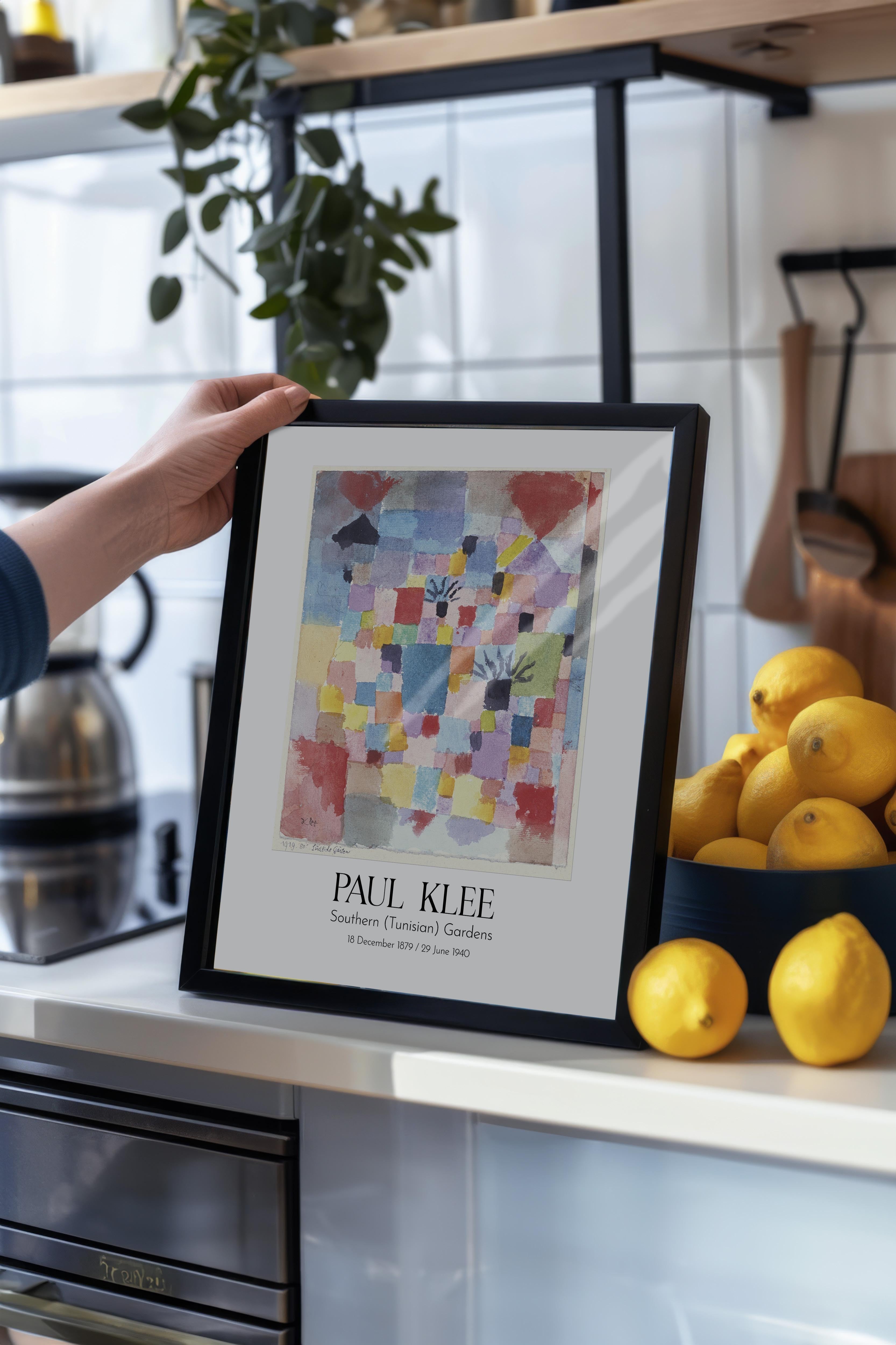 Paul Klee - Southern (Tunisian) Gardens, Siyah Çerçeveli Tablo, Sanat Serisi NO:110117