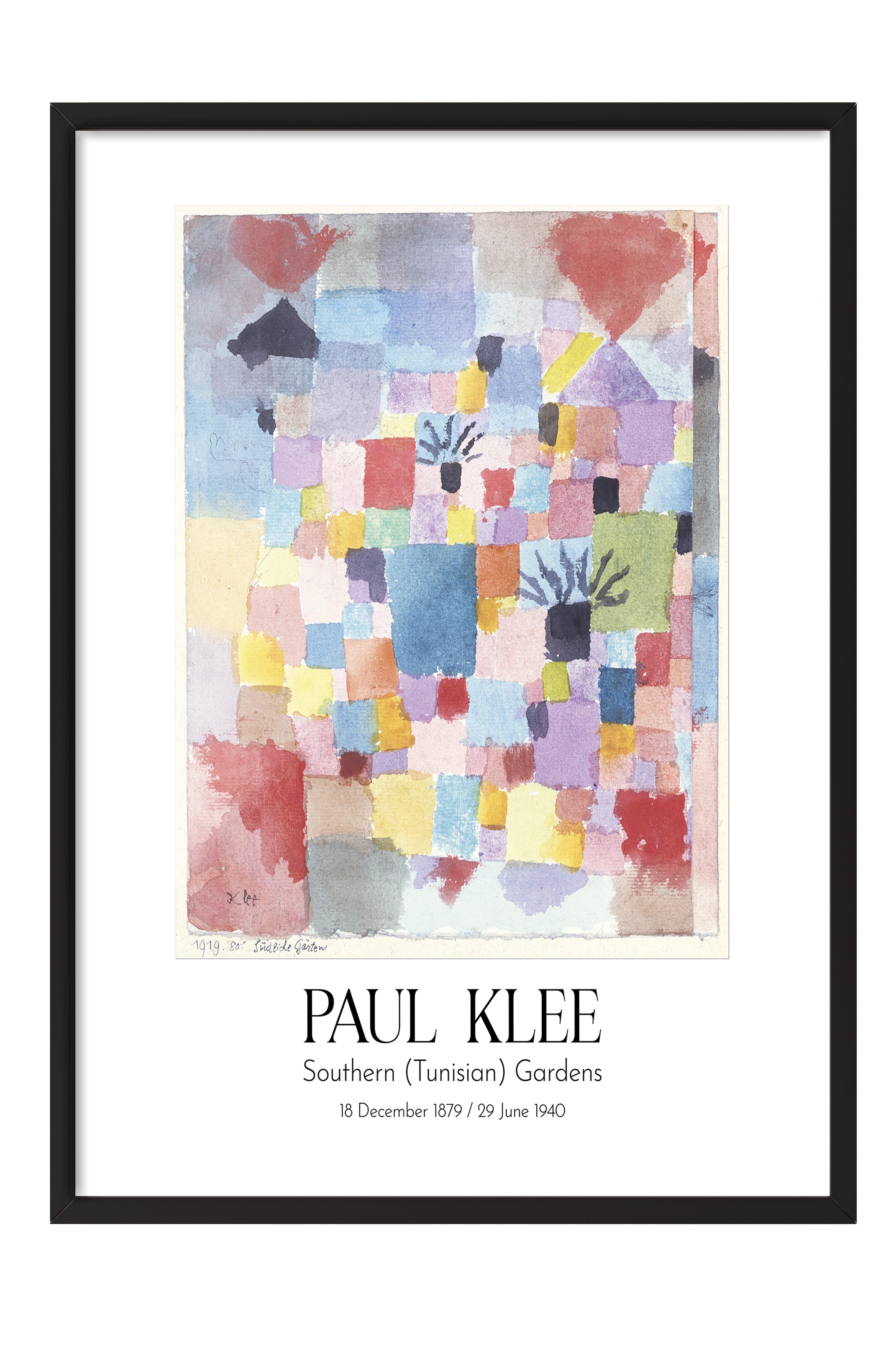 Paul Klee - Southern (Tunisian) Gardens, Siyah Çerçeveli Tablo, Sanat Serisi NO:110117