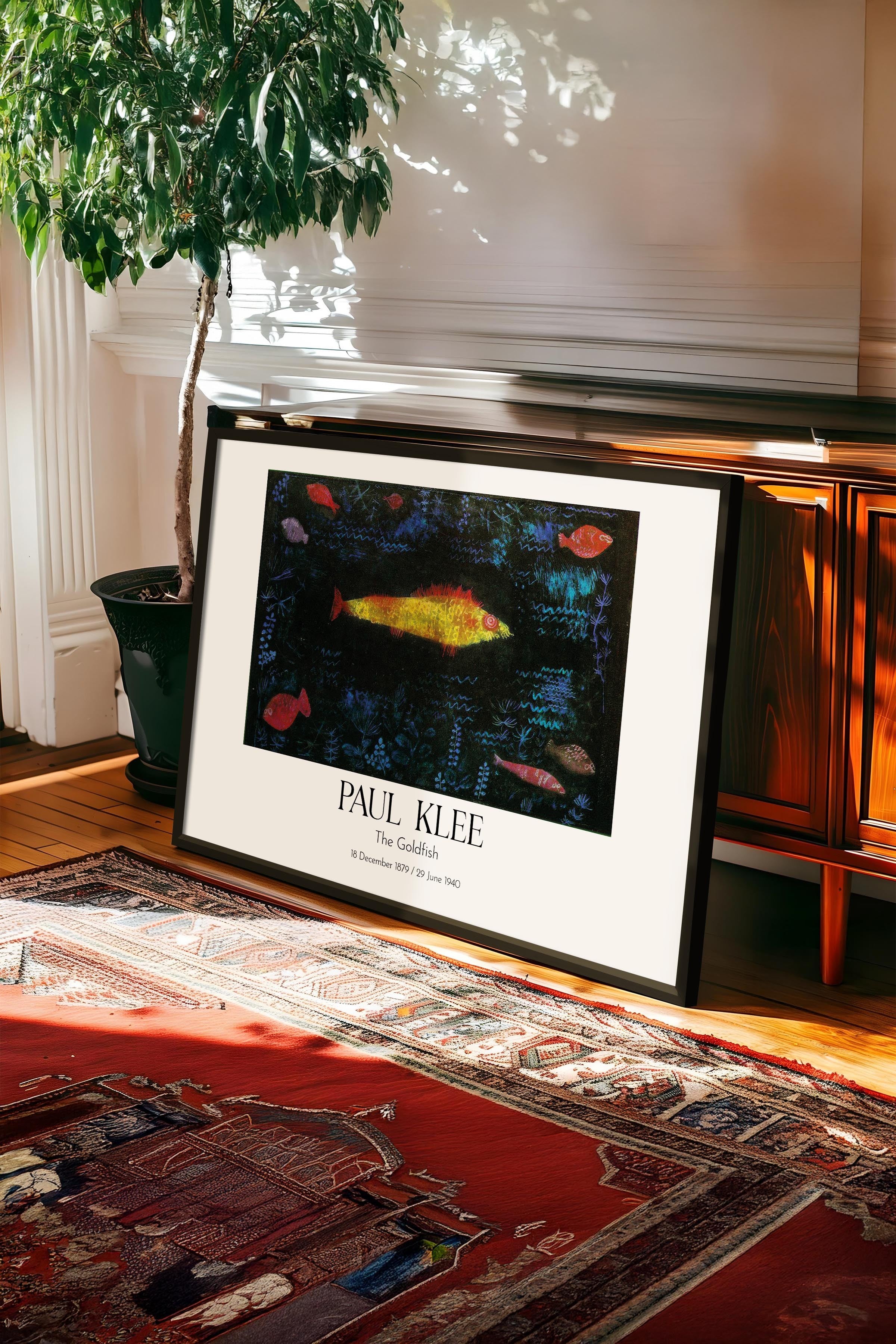 Paul Klee - The Goldfish, Siyah Çerçeveli Tablo, Sanat Serisi NO:110131