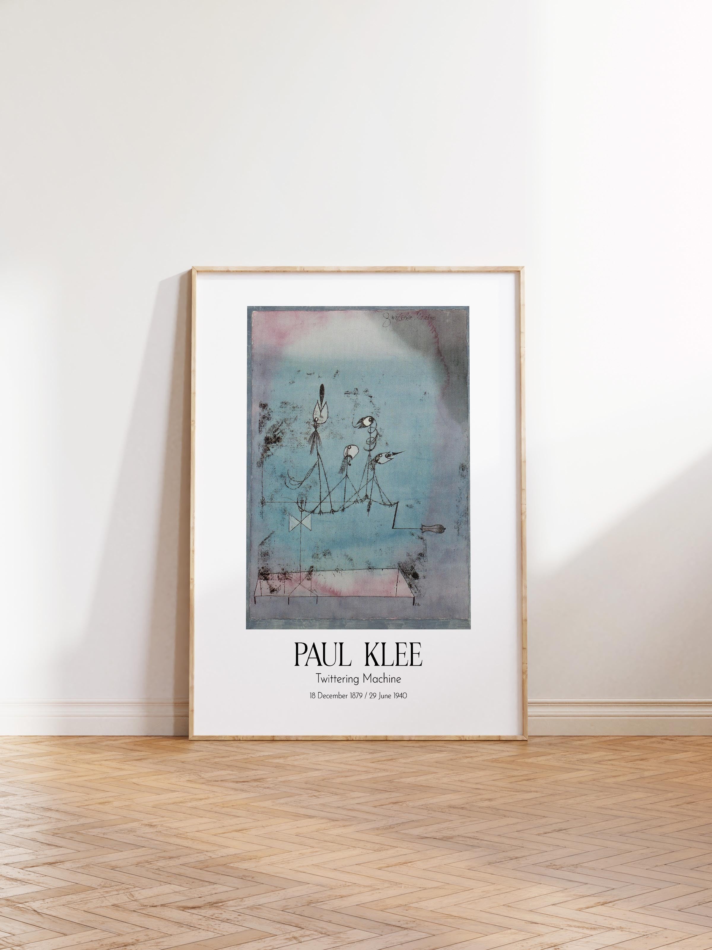 Paul Klee - Twittering Machine, Ahşap Çerçeveli Tablo, Sanat Serisi NO:110109