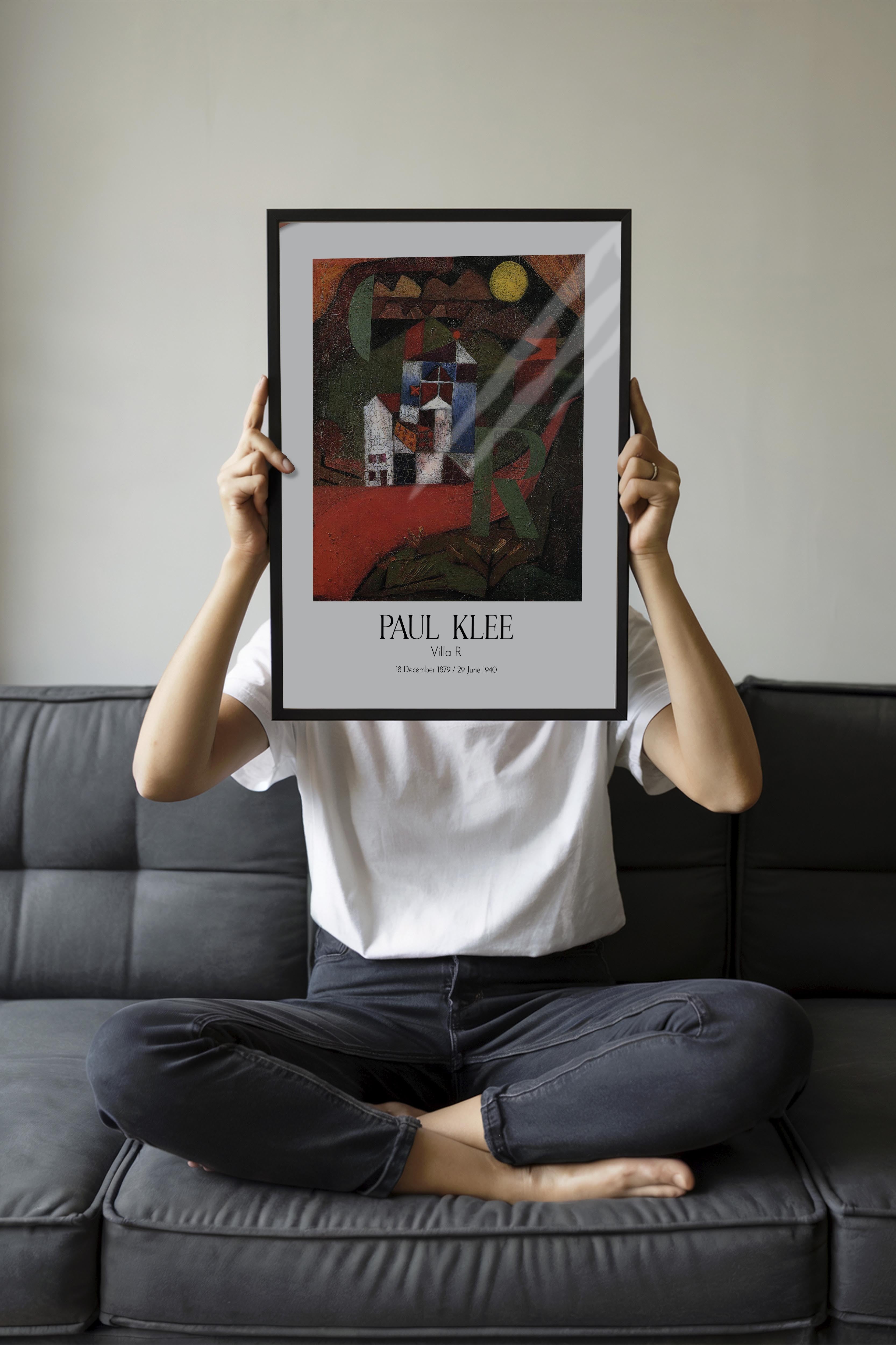 Paul Klee - Villa R, Siyah Çerçeveli Tablo, Sanat Serisi NO:110118