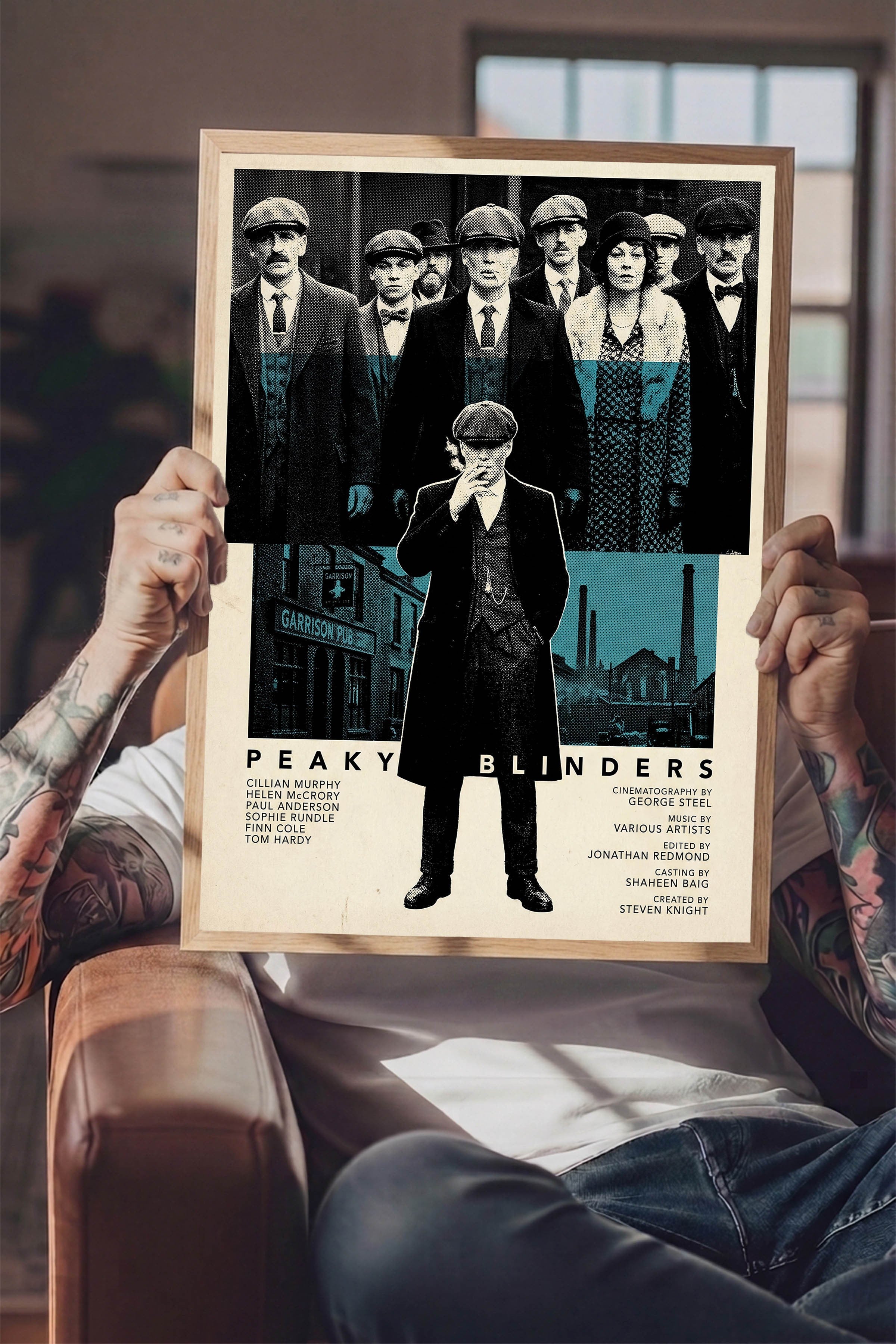 Peaky Blinders Ahşap Çerçeveli Poster, Sinema ve Dizi Tablo, Film Dizi Afişleri NO:112784