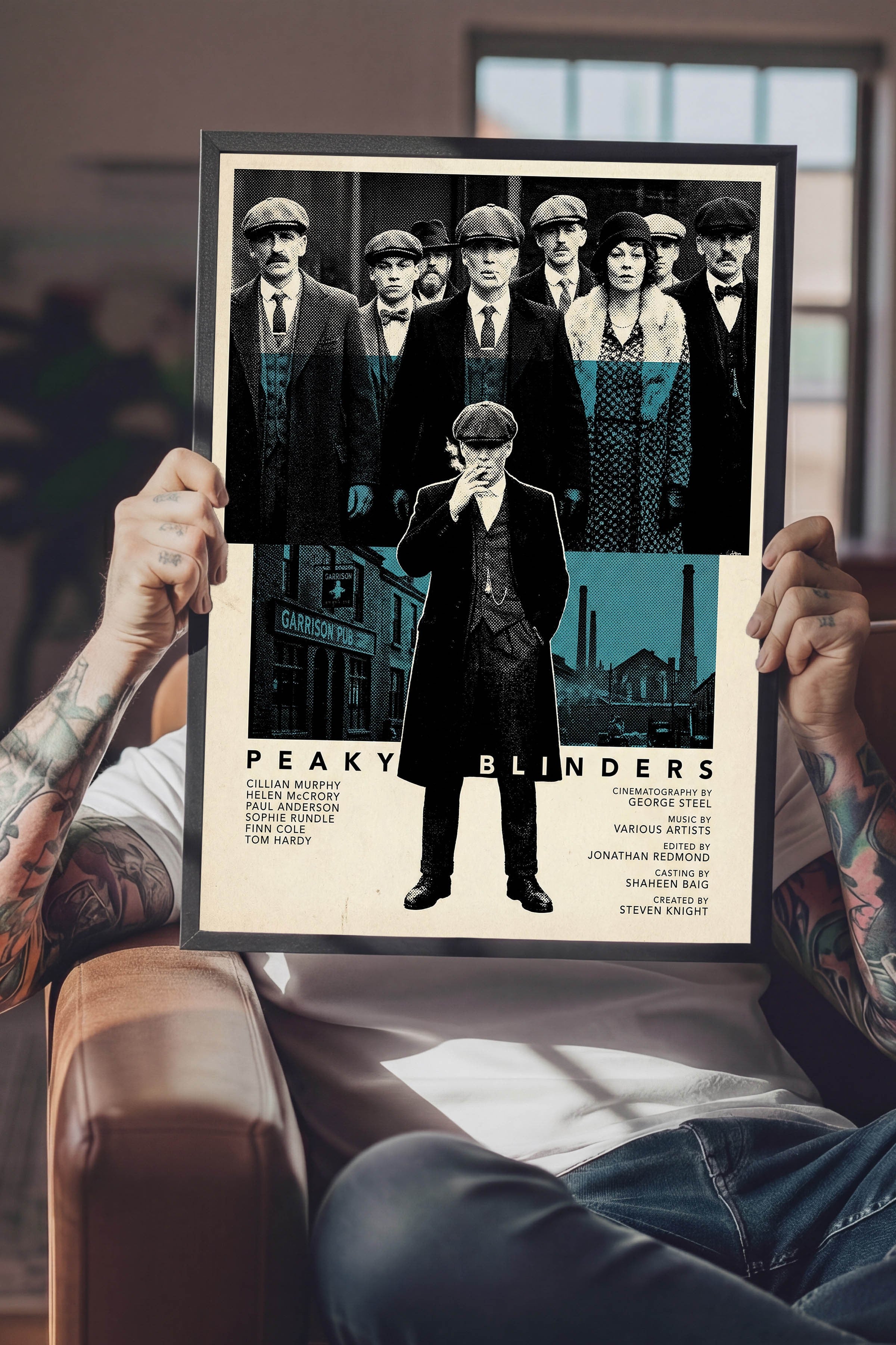 Peaky Blinders Siyah Çerçeveli Poster, Sinema ve Dizi Tablo, Film Dizi Afişleri NO:112784