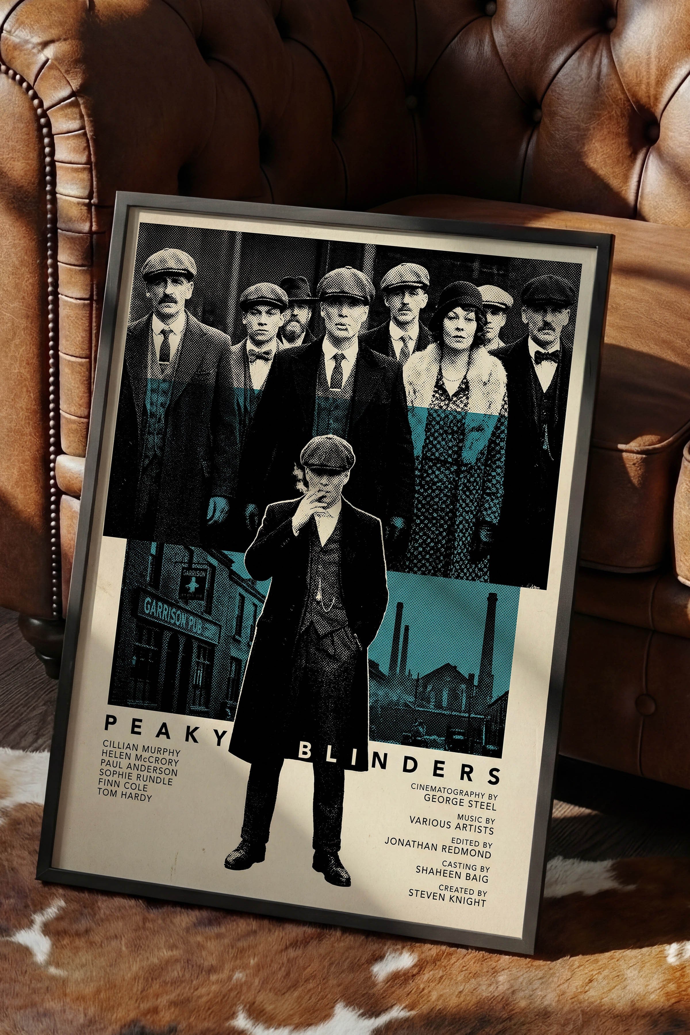 Peaky Blinders Siyah Çerçeveli Poster, Sinema ve Dizi Tablo, Film Dizi Afişleri NO:112784