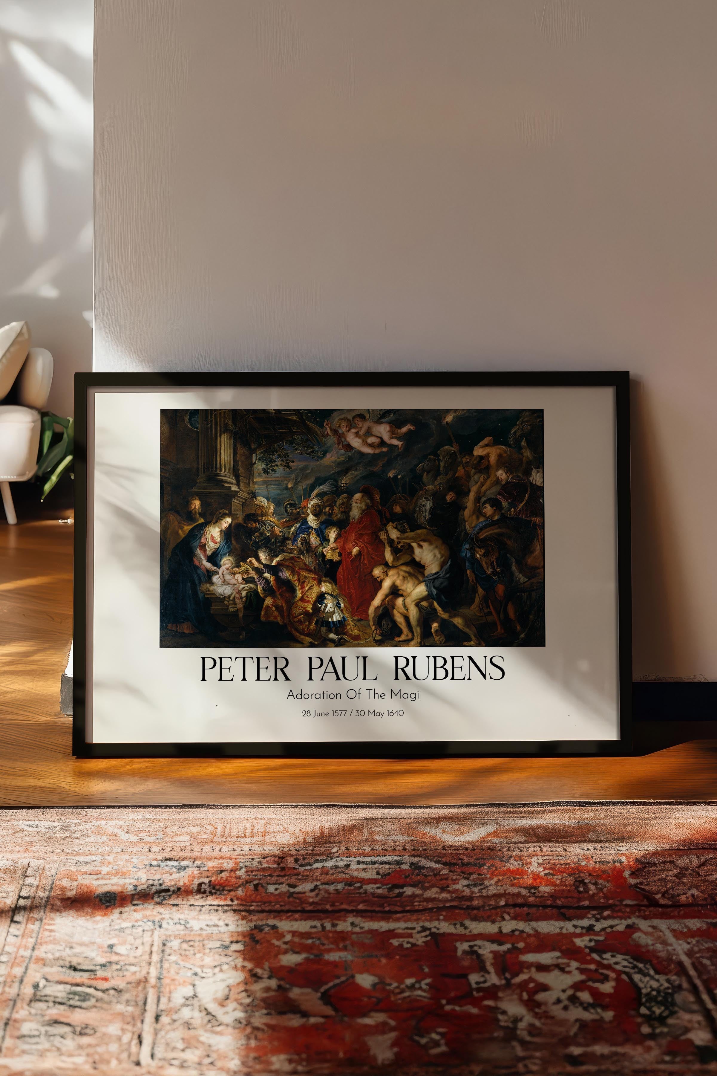 Peter Paul Rubens - Adoration Of The Magi, Siyah Çerçeveli Tablo, Sanat Serisi NO:112342