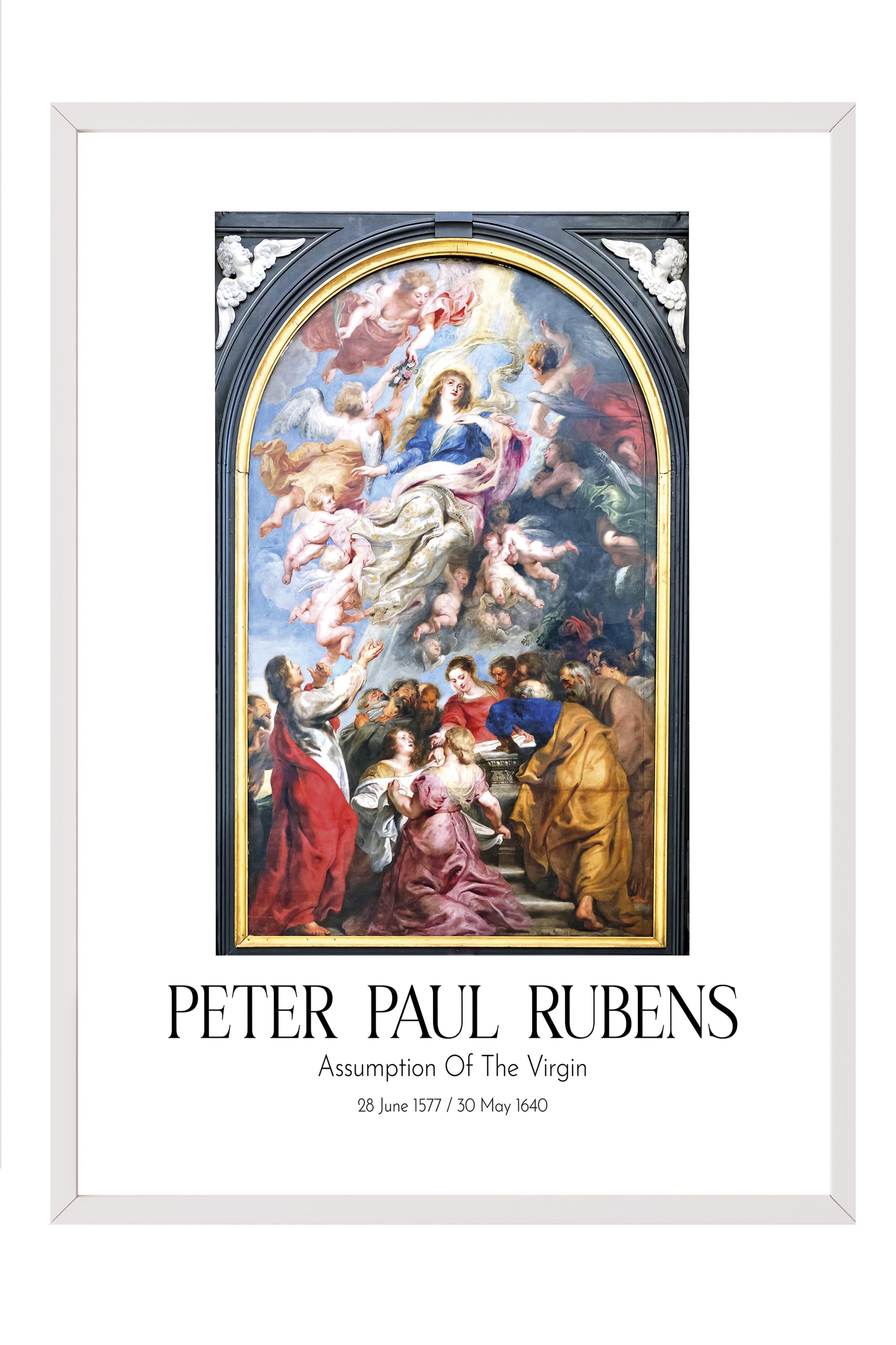 Peter Paul Rubens - Assumption Of The Virgin, Beyaz Çerçeveli Tablo, Sanat Serisi NO:112314