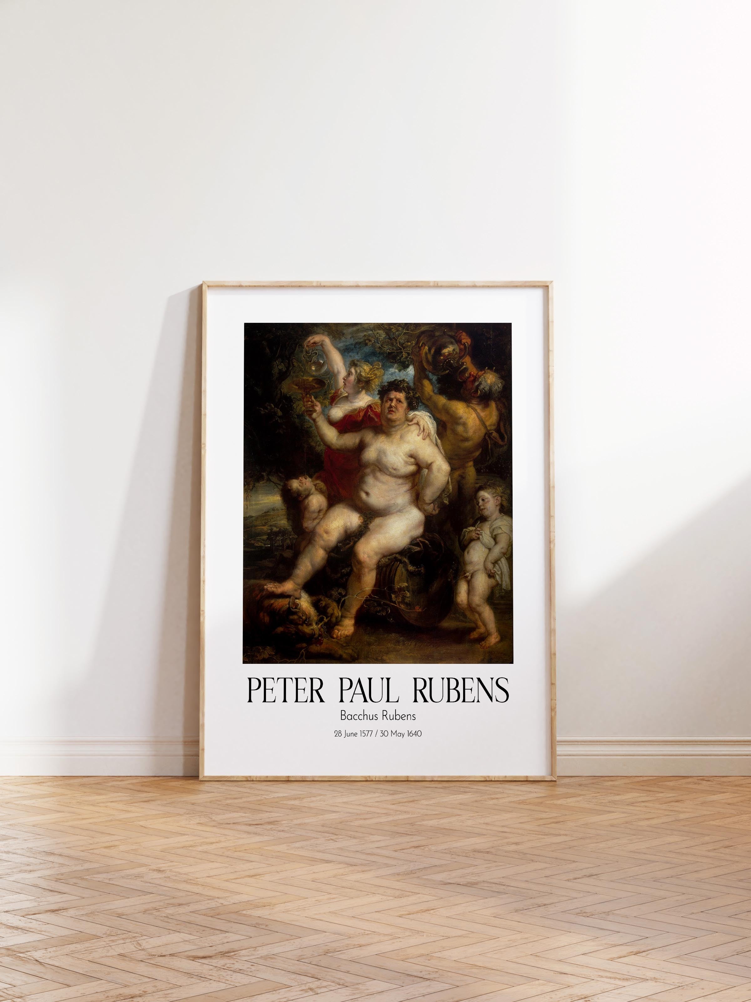 Peter Paul Rubens - Bacchus Rubens, Ahşap Çerçeveli Tablo, Sanat Serisi NO:112316