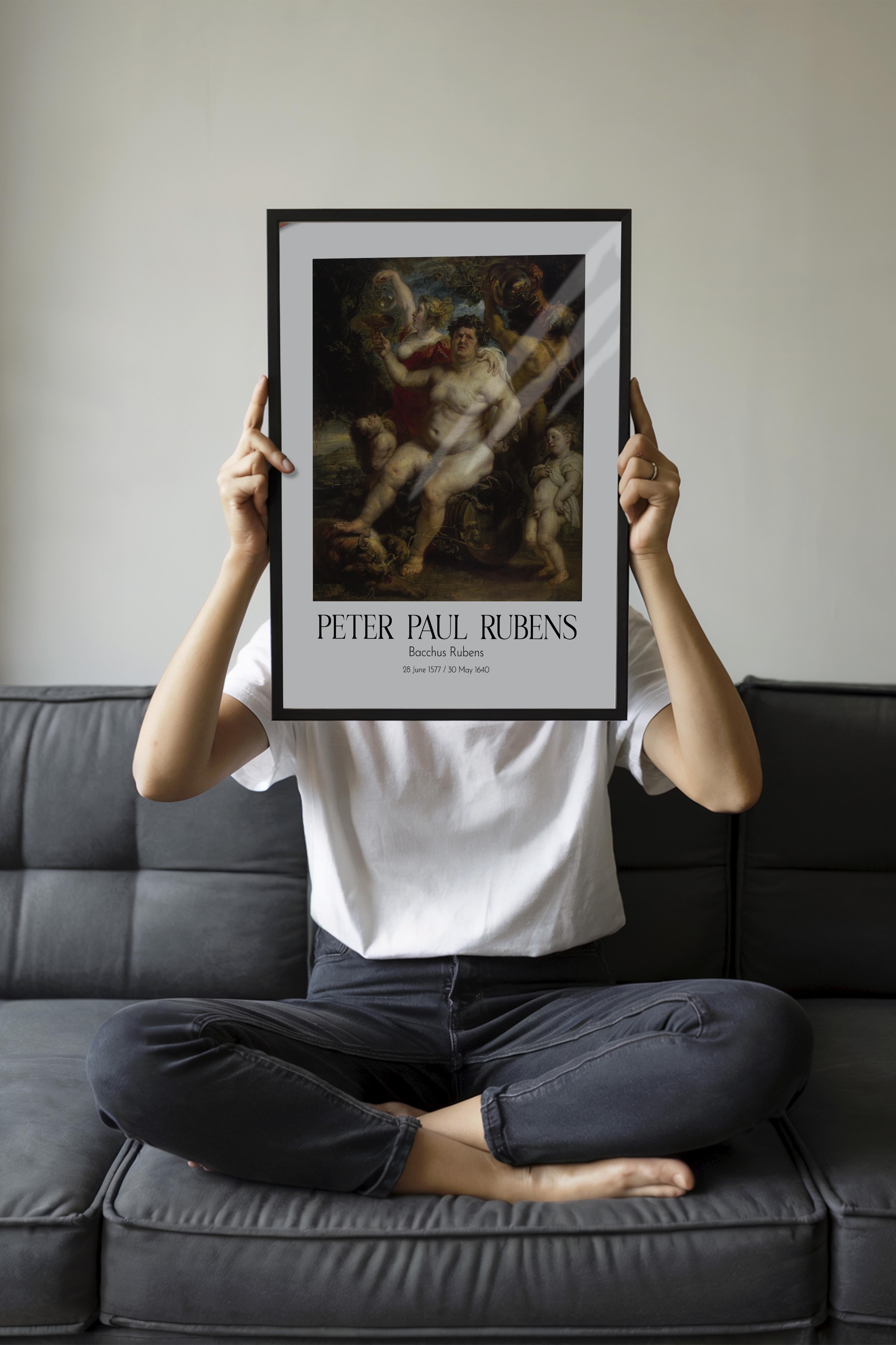 Peter Paul Rubens - Bacchus Rubens, Siyah Çerçeveli Tablo, Sanat Serisi NO:112316
