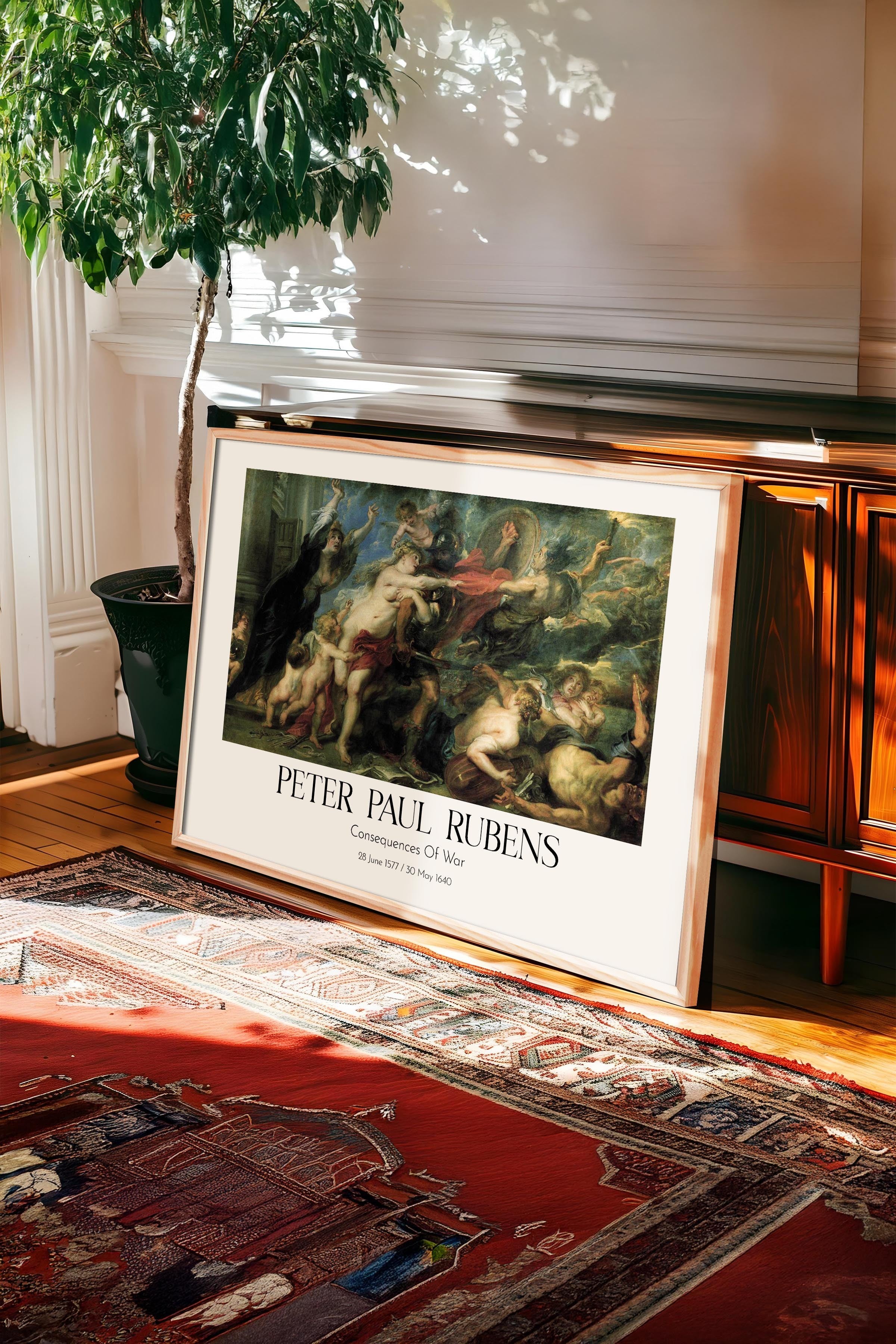 Peter Paul Rubens - Consequences Of War, Ahşap Çerçeveli Tablo, Sanat Serisi NO:112343