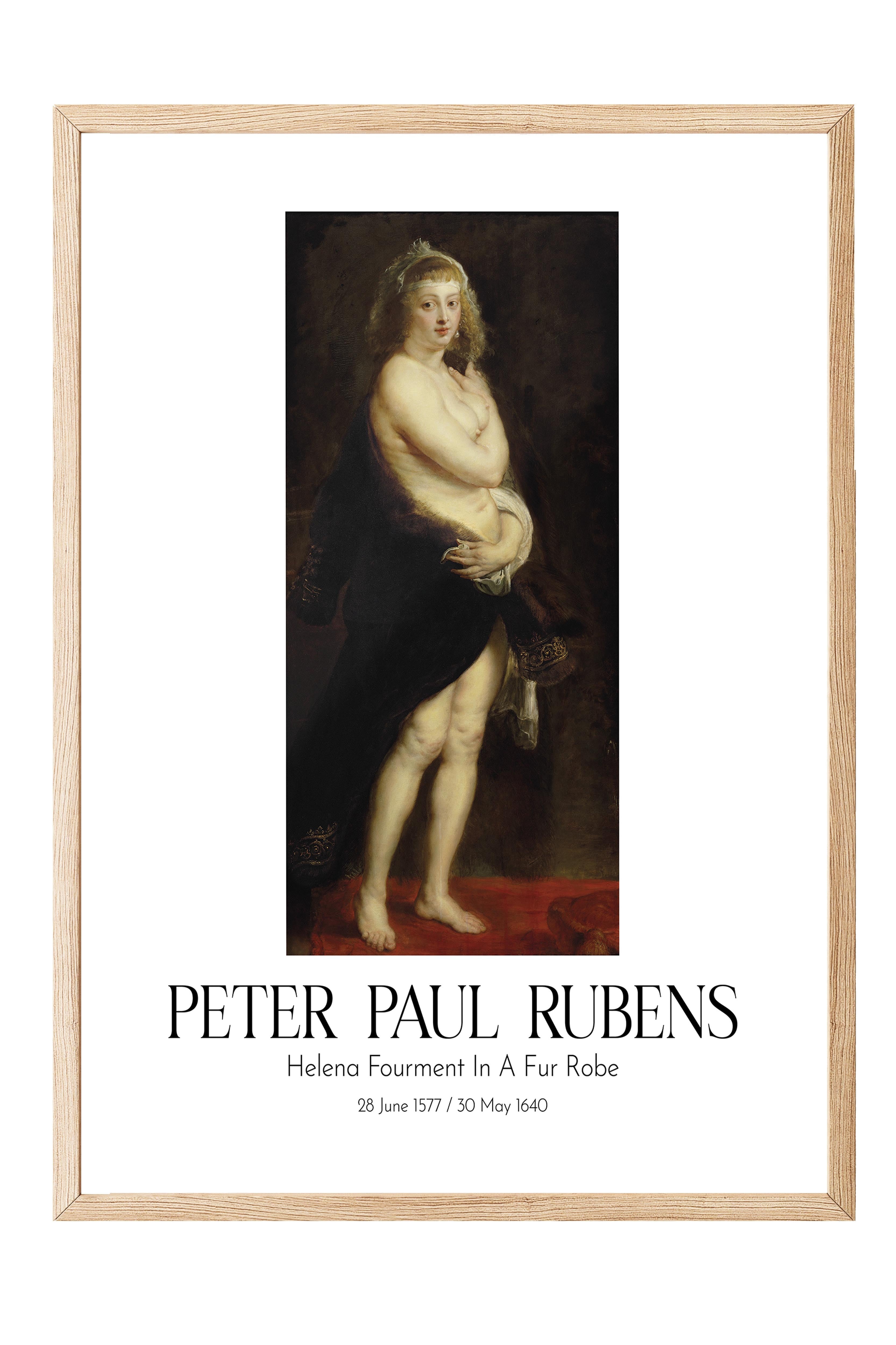 Peter Paul Rubens - Helena Fourment In A Fur Robe, Ahşap Çerçeveli Tablo, Sanat Serisi NO:112320