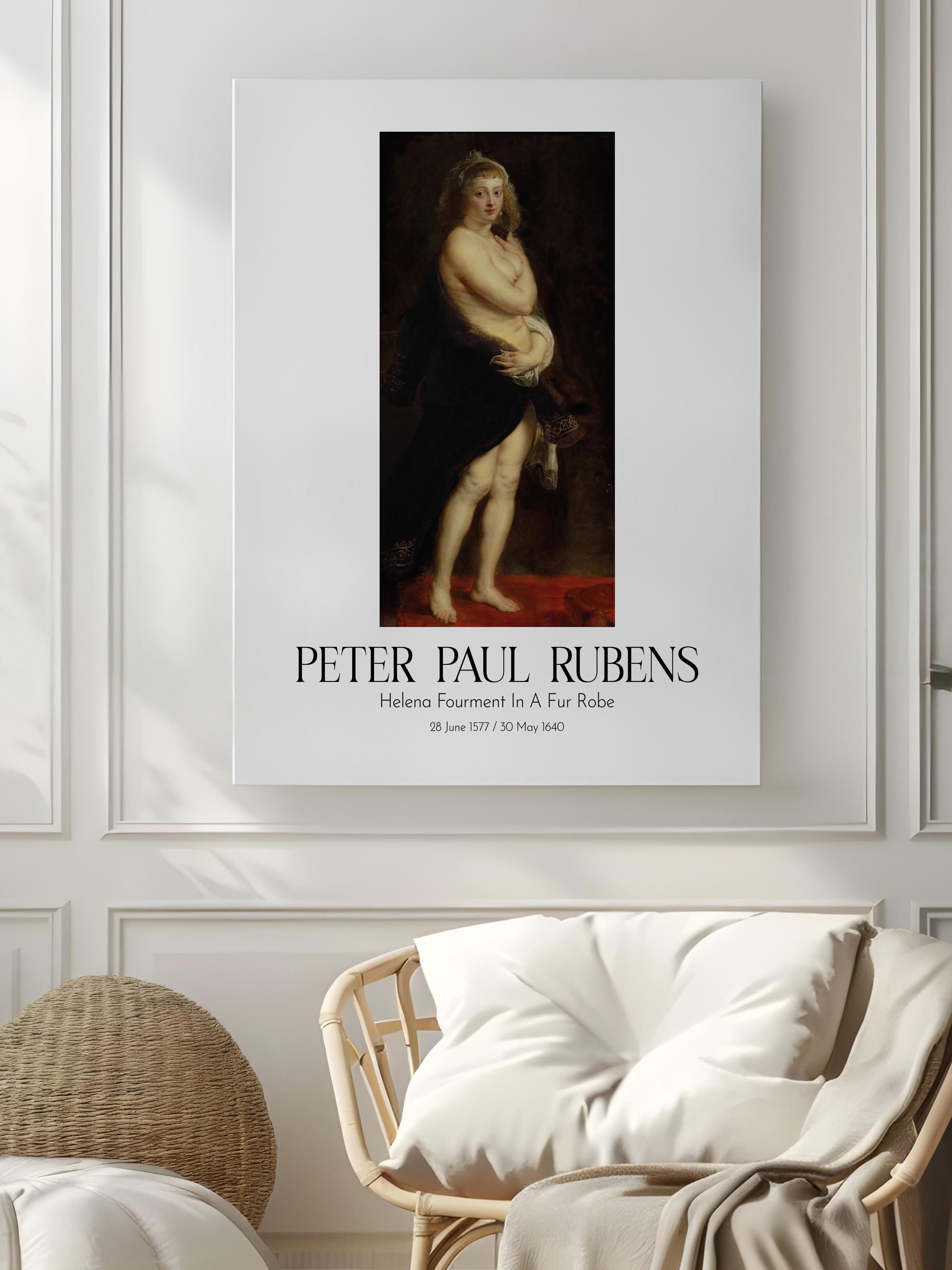 Peter Paul Rubens - Helena Fourment In A Fur Robe, Kanvas Tablo, Sanat Serisi NO:112320