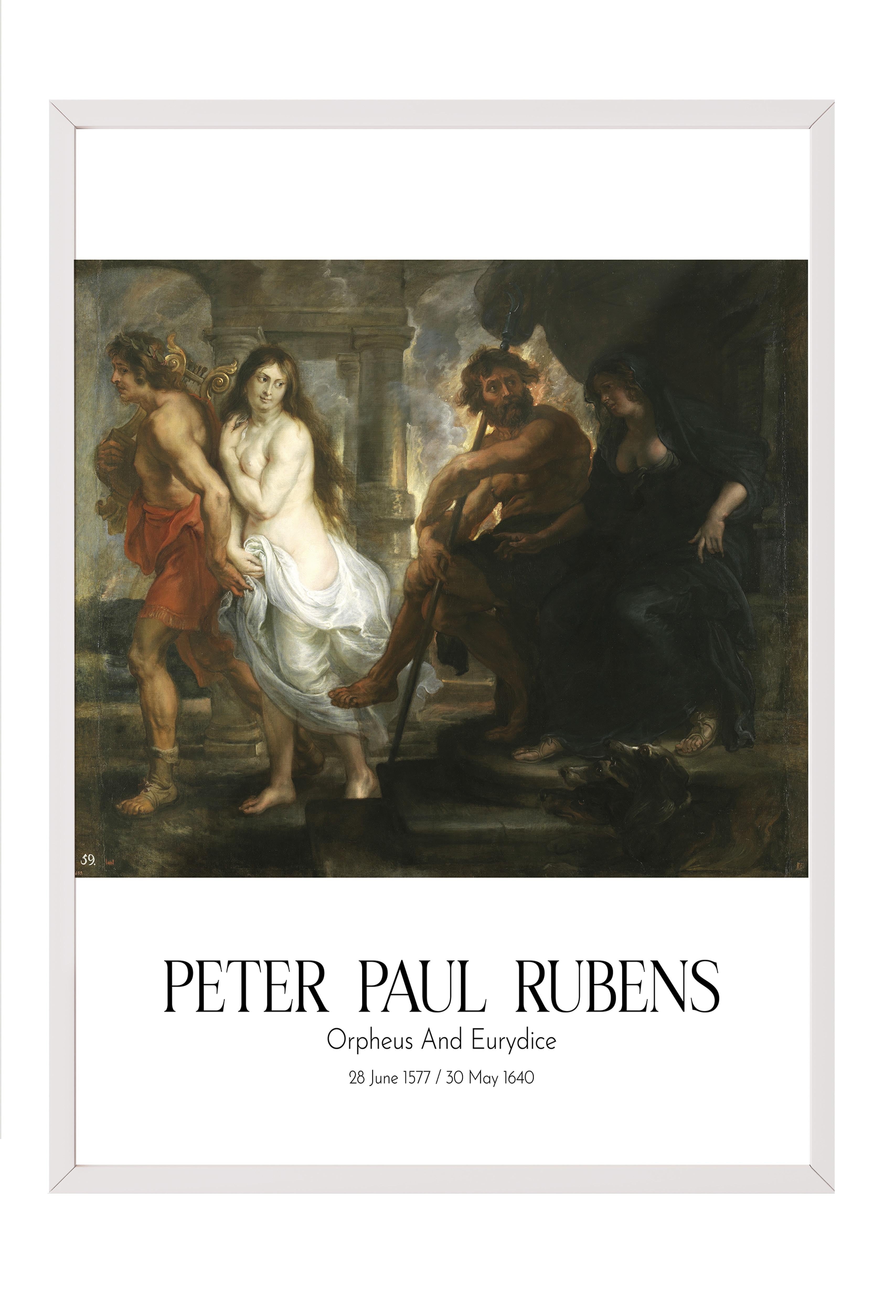 Peter Paul Rubens - Orpheus And Eurydice, Beyaz Çerçeveli Tablo, Sanat Serisi NO:112323
