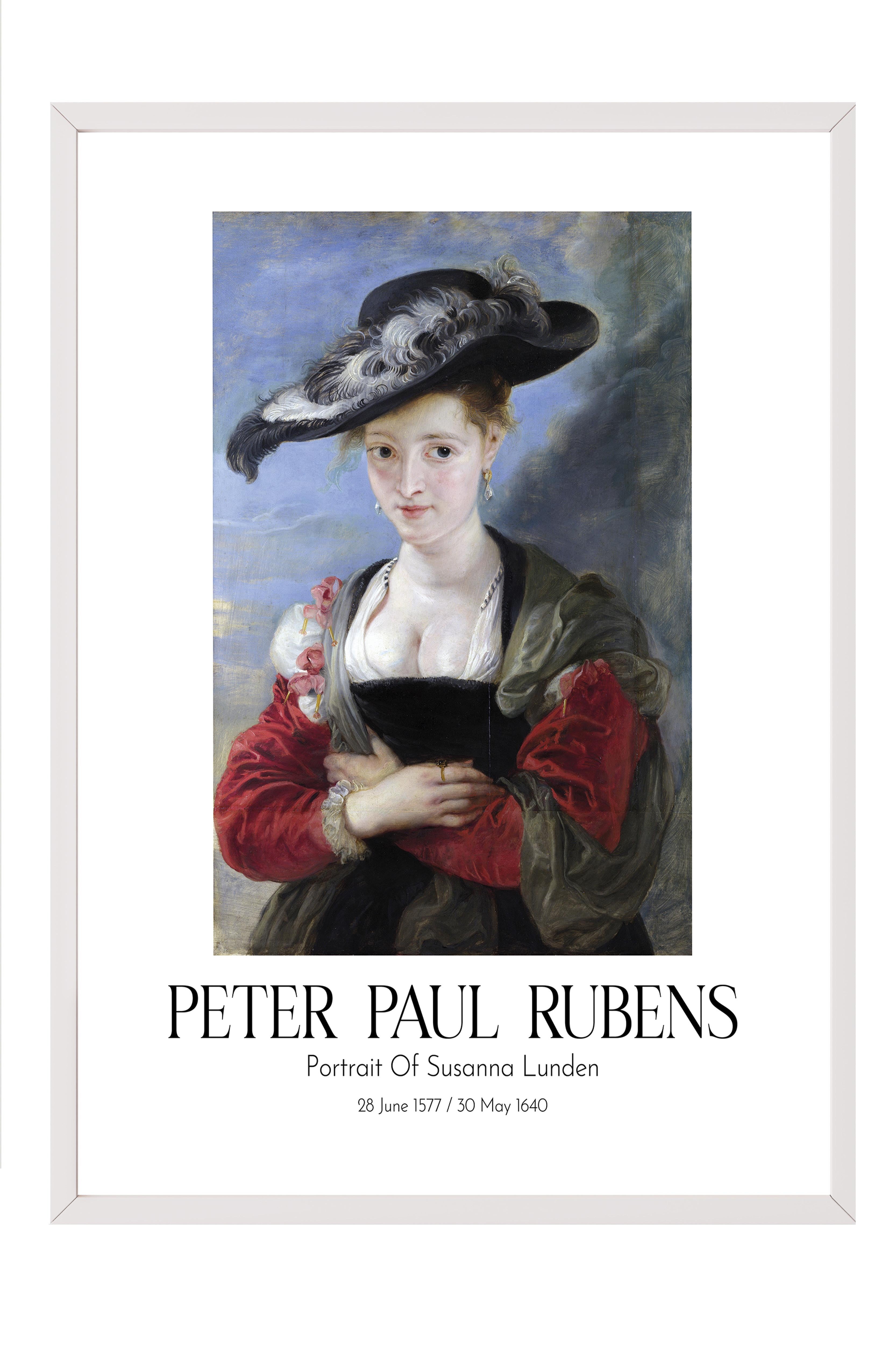 Peter Paul Rubens - Portrait Of Susanna Lunden, Beyaz Çerçeveli Tablo, Sanat Serisi NO:112324