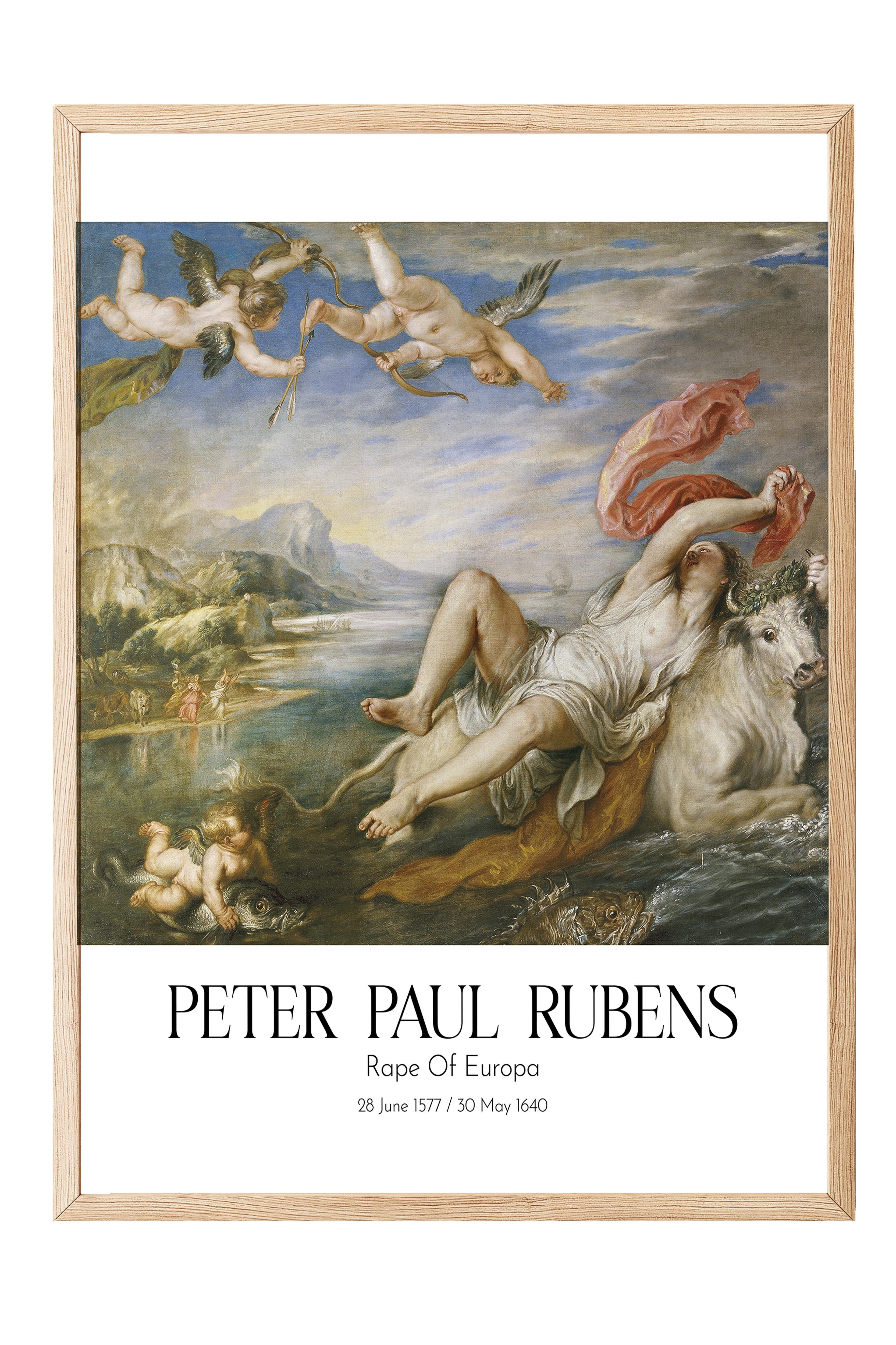 Peter Paul Rubens - Rape Of Europa, Ahşap Çerçeveli Tablo, Sanat Serisi NO:112326