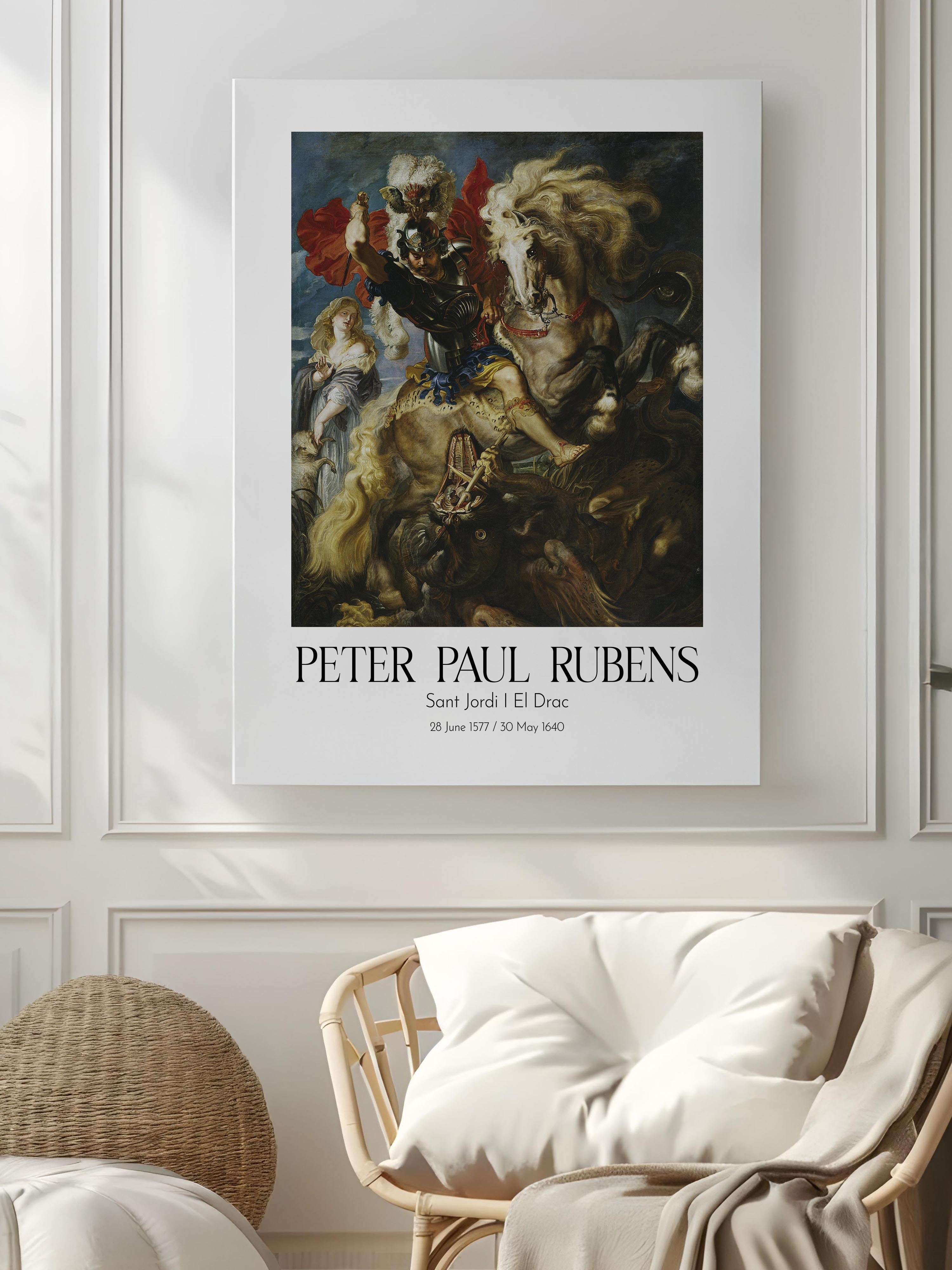 Peter Paul Rubens - Sant Jordi I El Drac, Kanvas Tablo, Sanat Serisi NO:112329