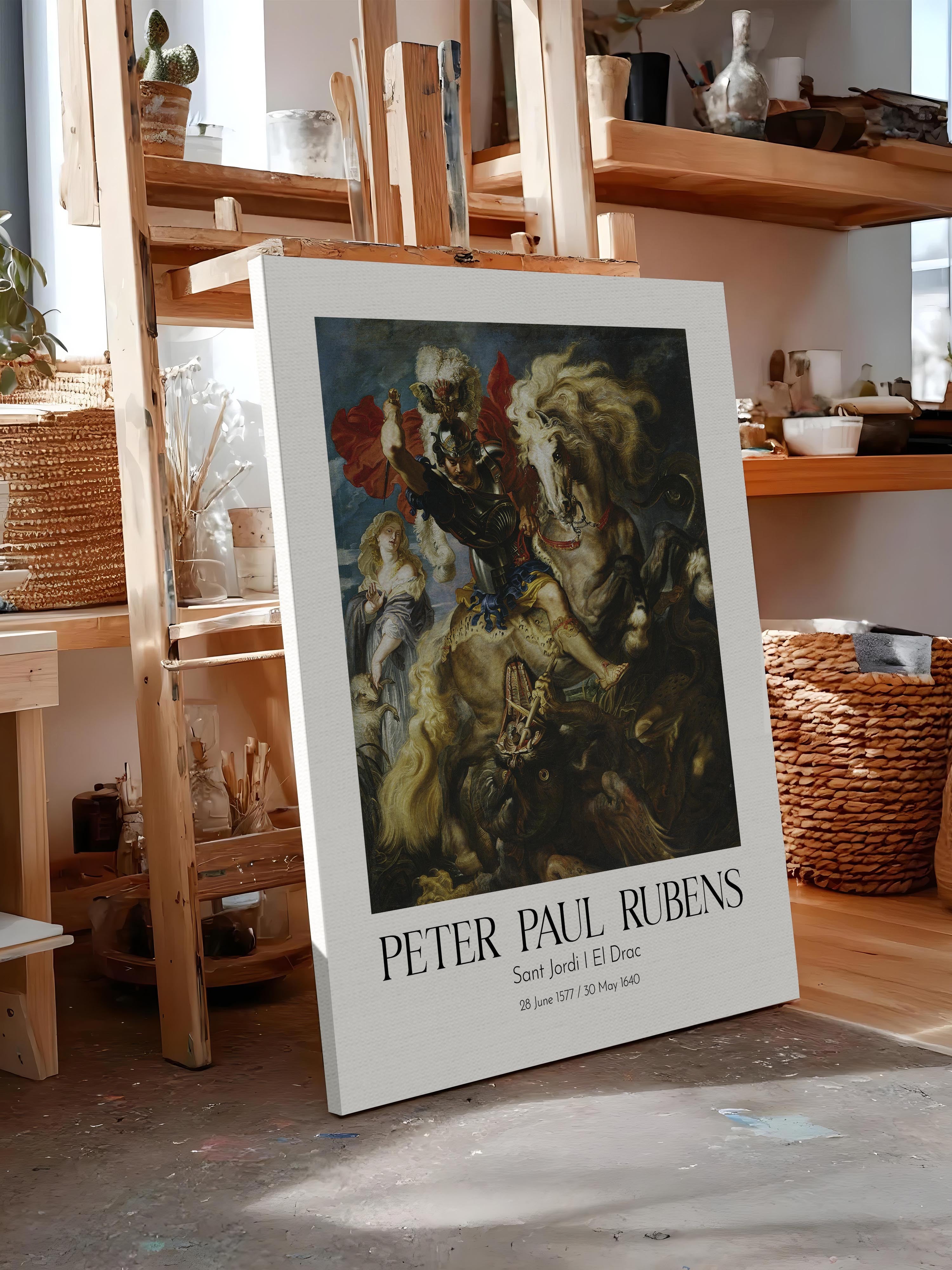 Peter Paul Rubens - Sant Jordi I El Drac, Kanvas Tablo, Sanat Serisi NO:112329