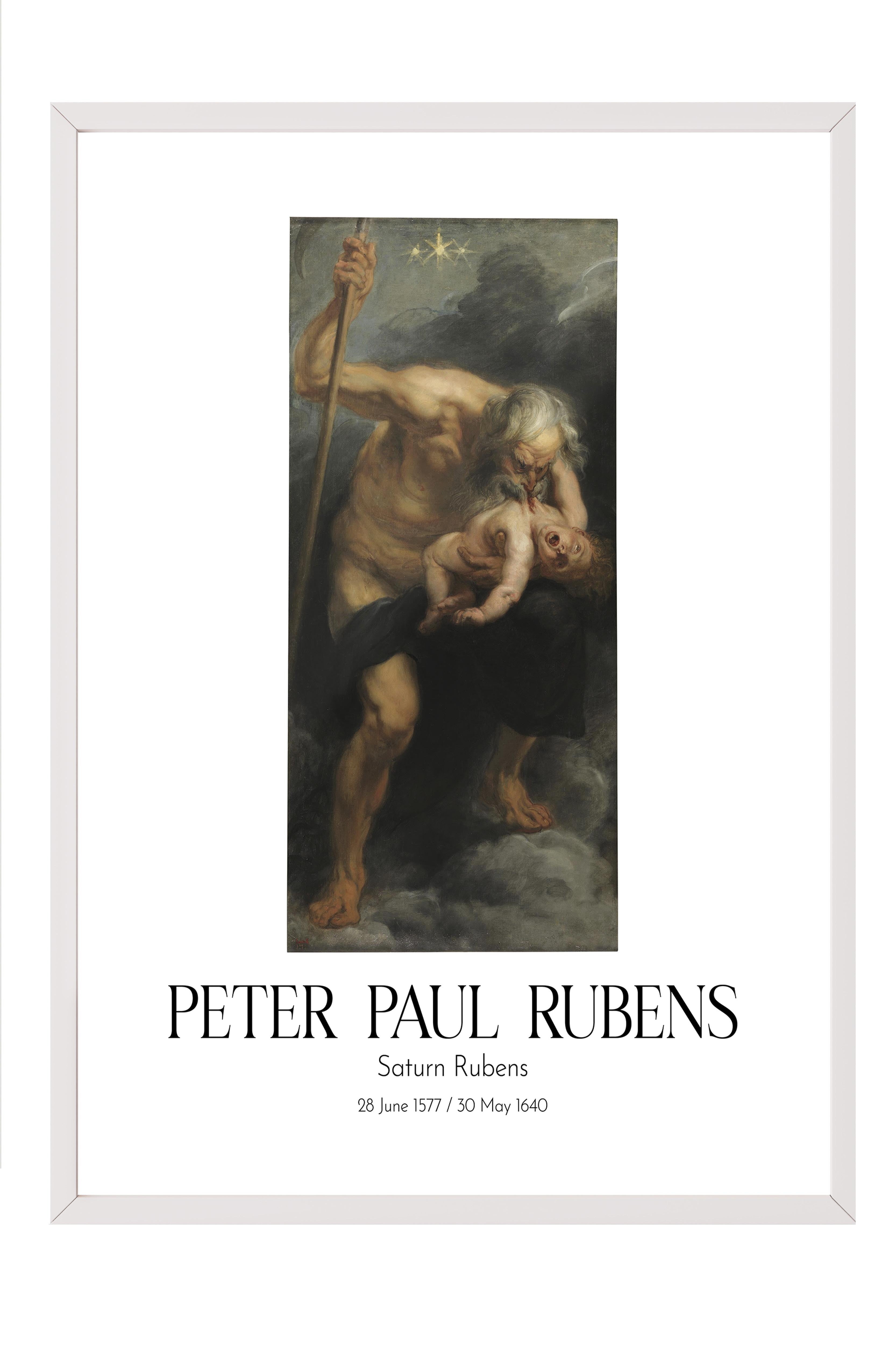 Peter Paul Rubens - Saturn Rubens, Beyaz Çerçeveli Tablo, Sanat Serisi NO:112330