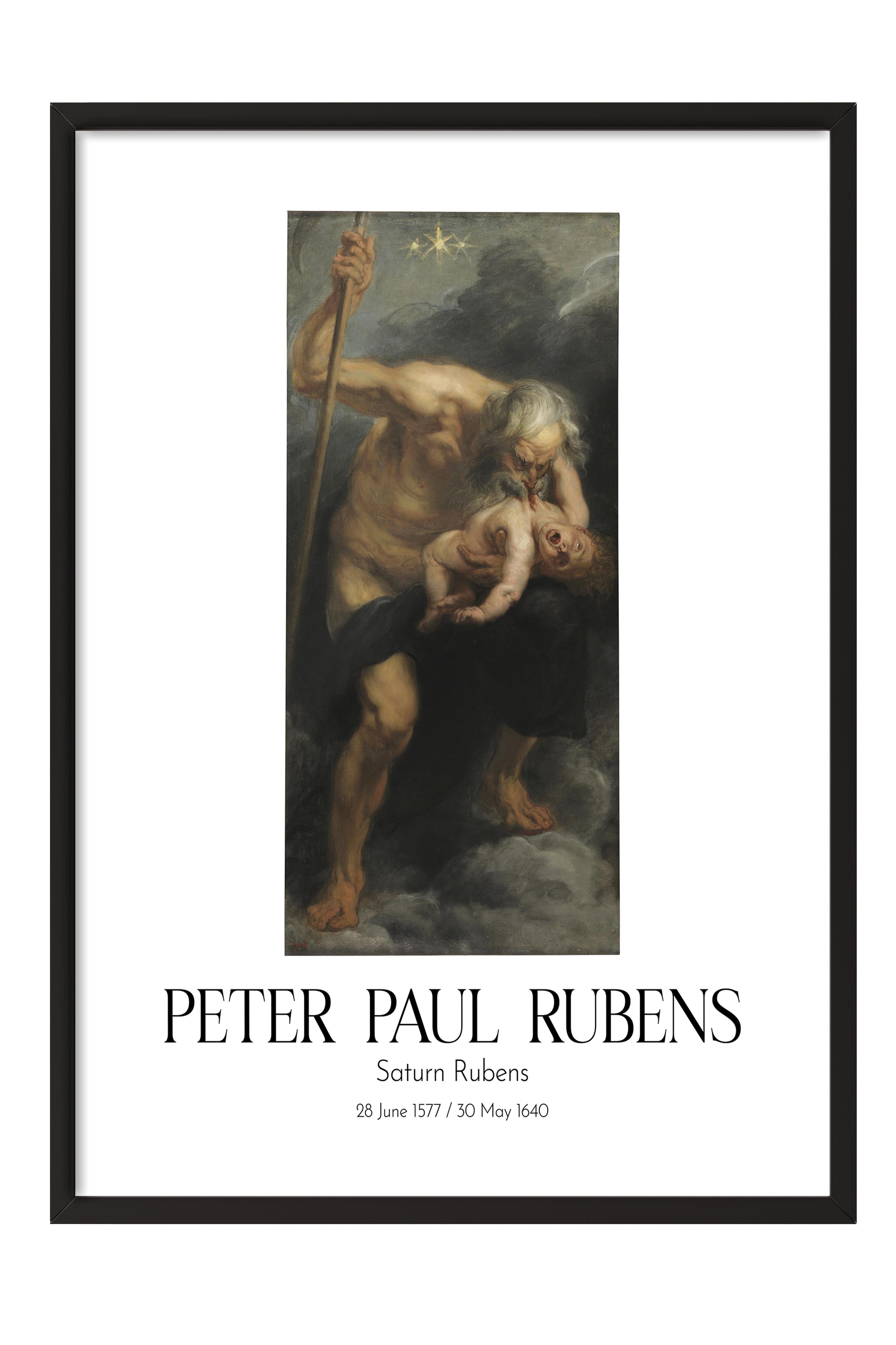 Peter Paul Rubens - Saturn Rubens, Siyah Çerçeveli Tablo, Sanat Serisi NO:112330