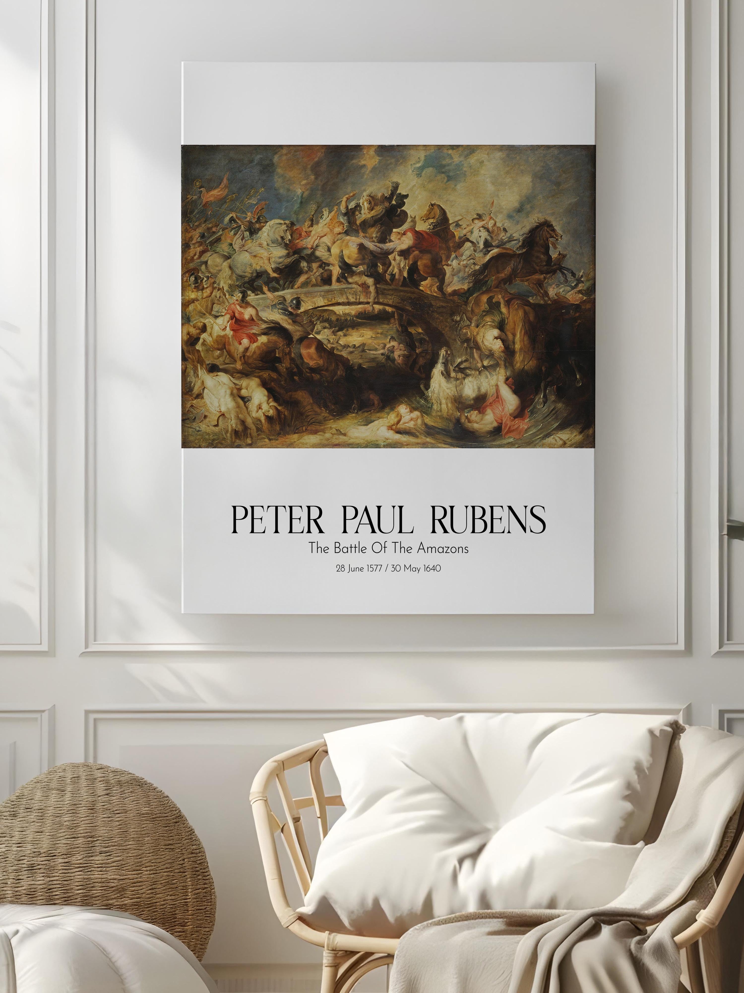 Peter Paul Rubens - The Battle Of The Amazons, Kanvas Tablo, Sanat Serisi NO:112333