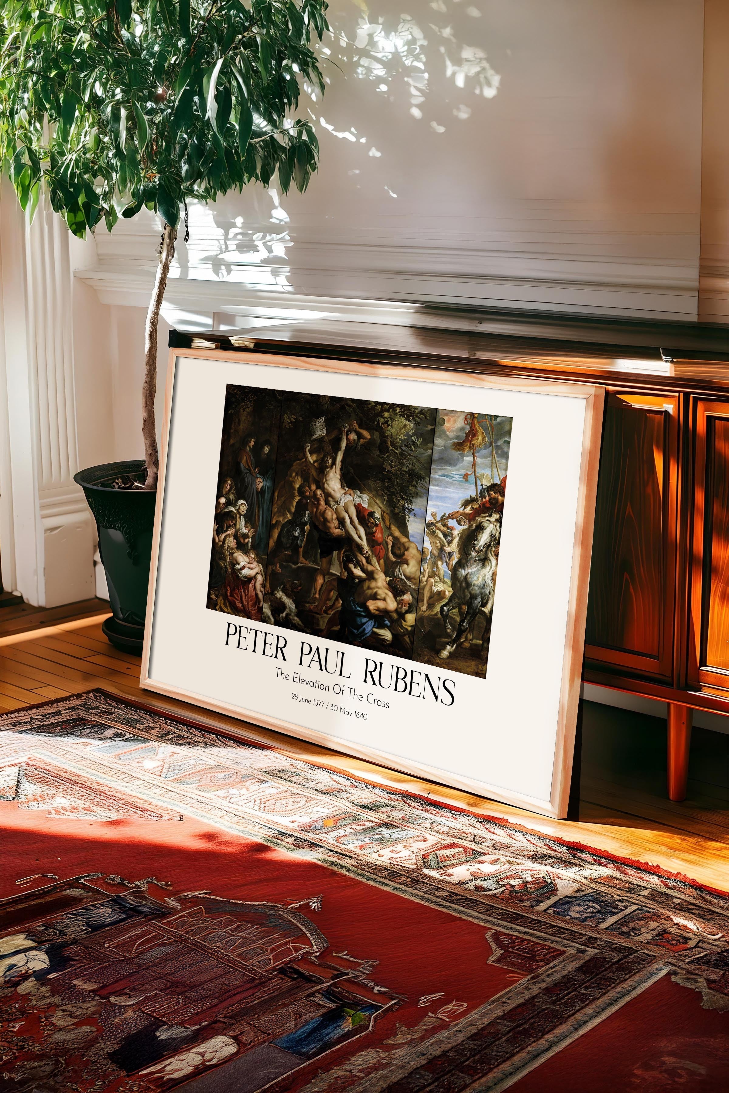 Peter Paul Rubens - The Elevation Of The Cross, Ahşap Çerçeveli Tablo, Sanat Serisi NO:112348