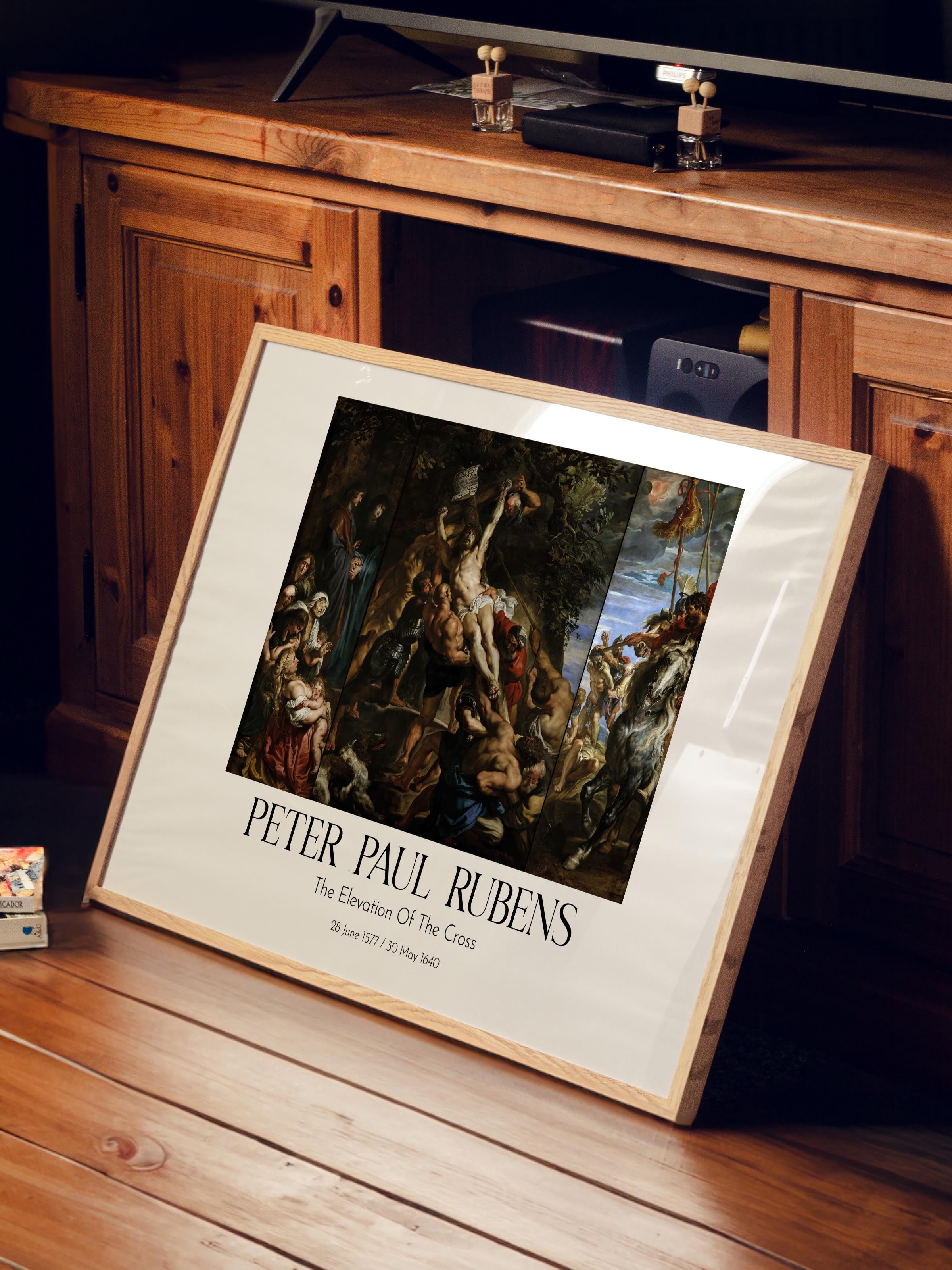 Peter Paul Rubens - The Elevation Of The Cross, Ahşap Çerçeveli Tablo, Sanat Serisi NO:112348