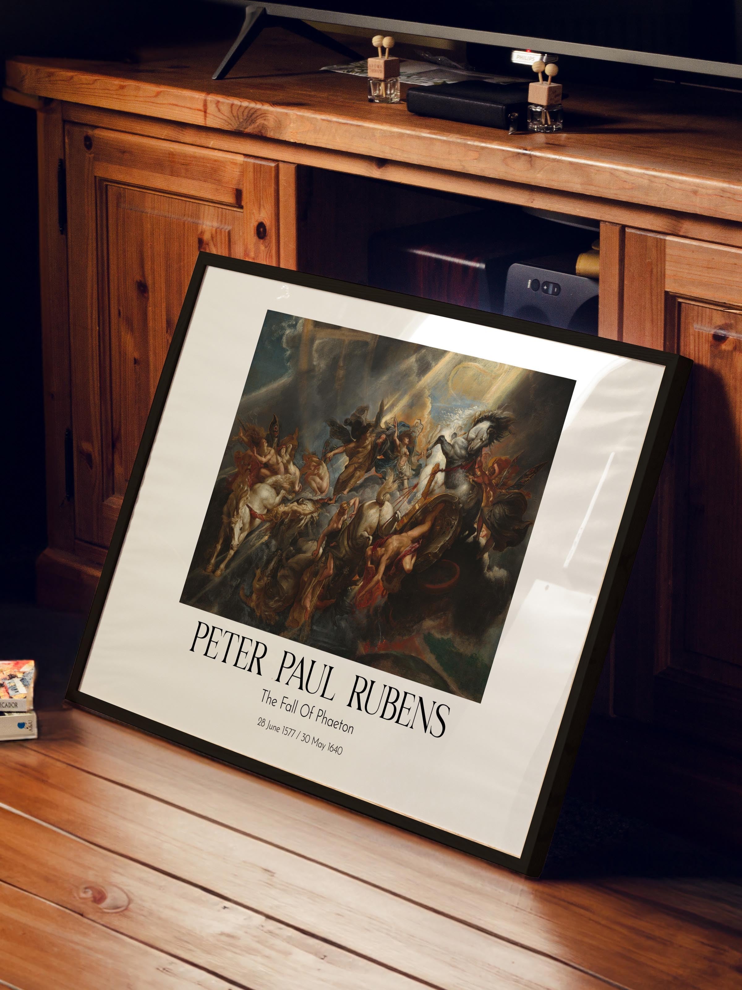 Peter Paul Rubens - The Fall Of Phaeton, Siyah Çerçeveli Tablo, Sanat Serisi NO:112349