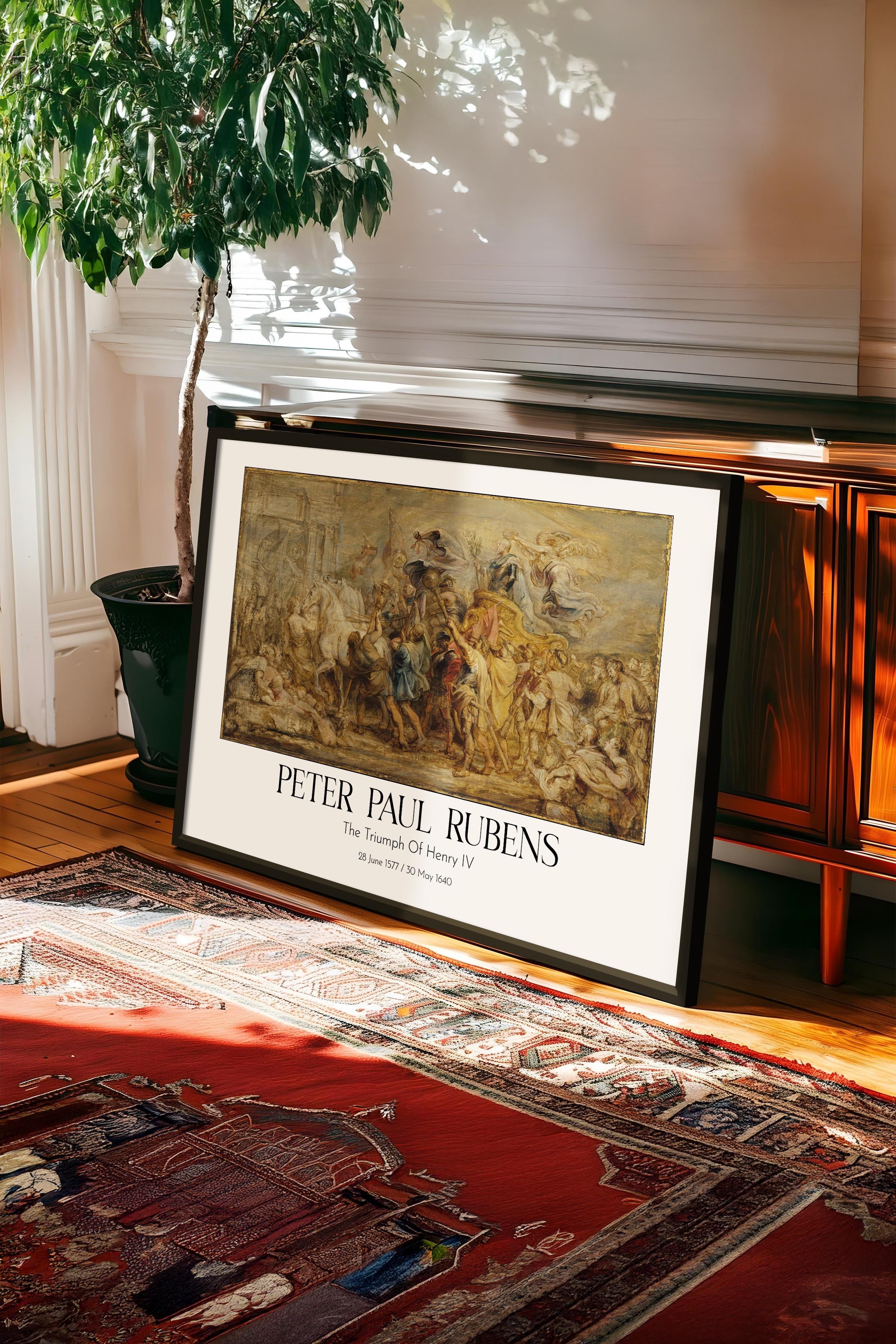 Peter Paul Rubens - The Triumph Of Henry Iv, Siyah Çerçeveli Tablo, Sanat Serisi NO:112353