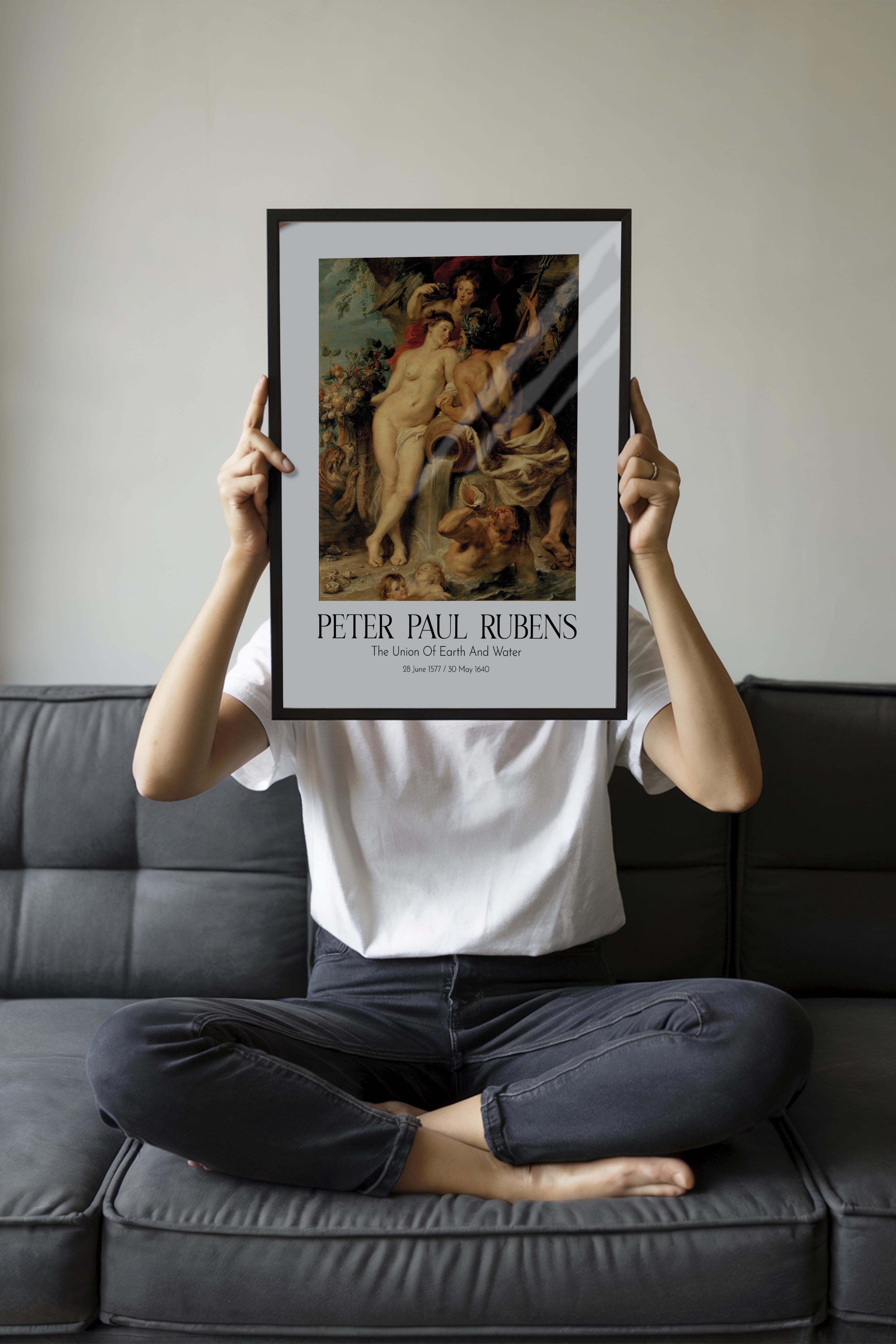 Peter Paul Rubens - The Union Of Earth And Water, Siyah Çerçeveli Tablo, Sanat Serisi NO:112338