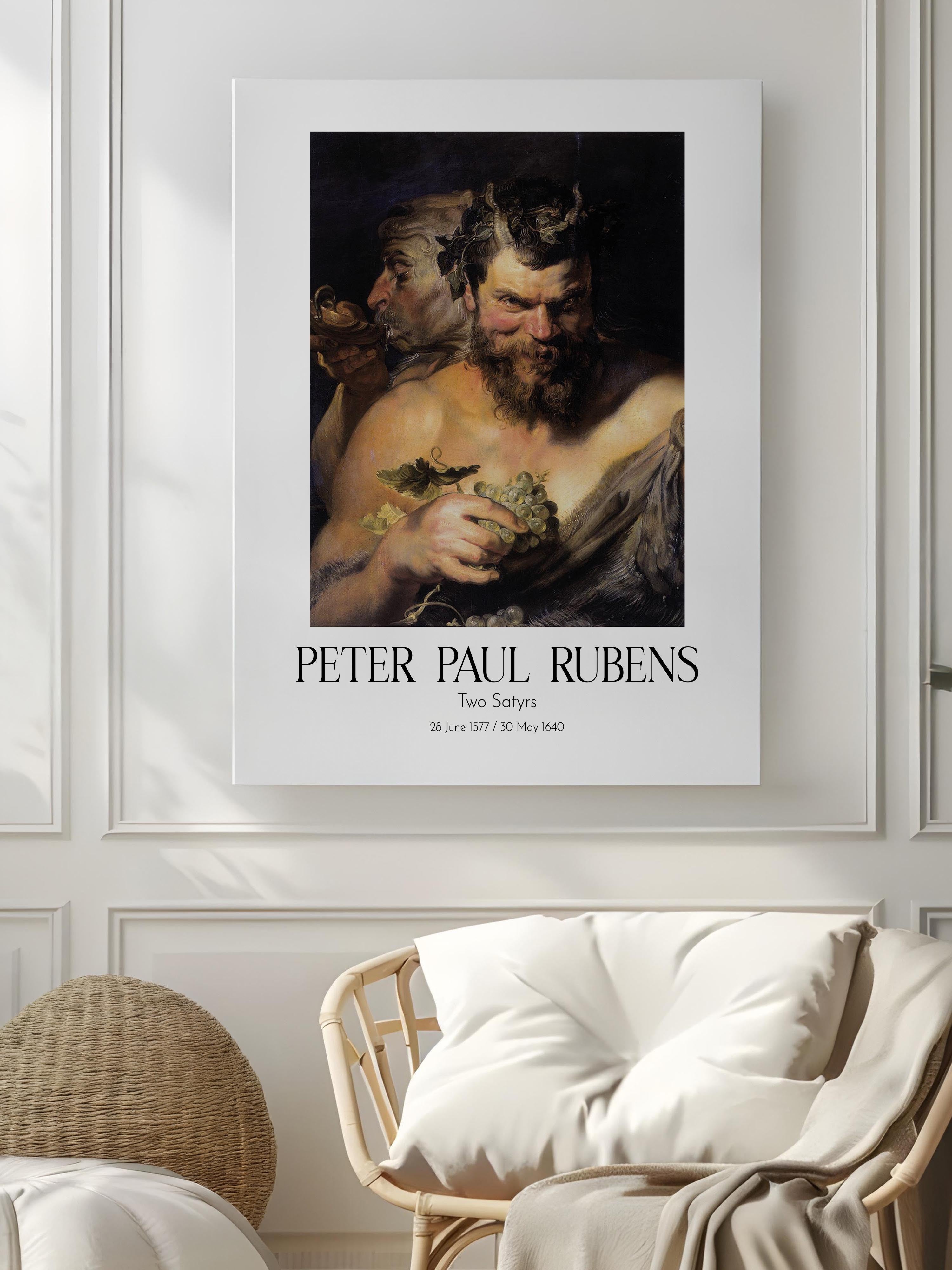 Peter Paul Rubens - Two Satyrs, Kanvas Tablo, Sanat Serisi NO:112339