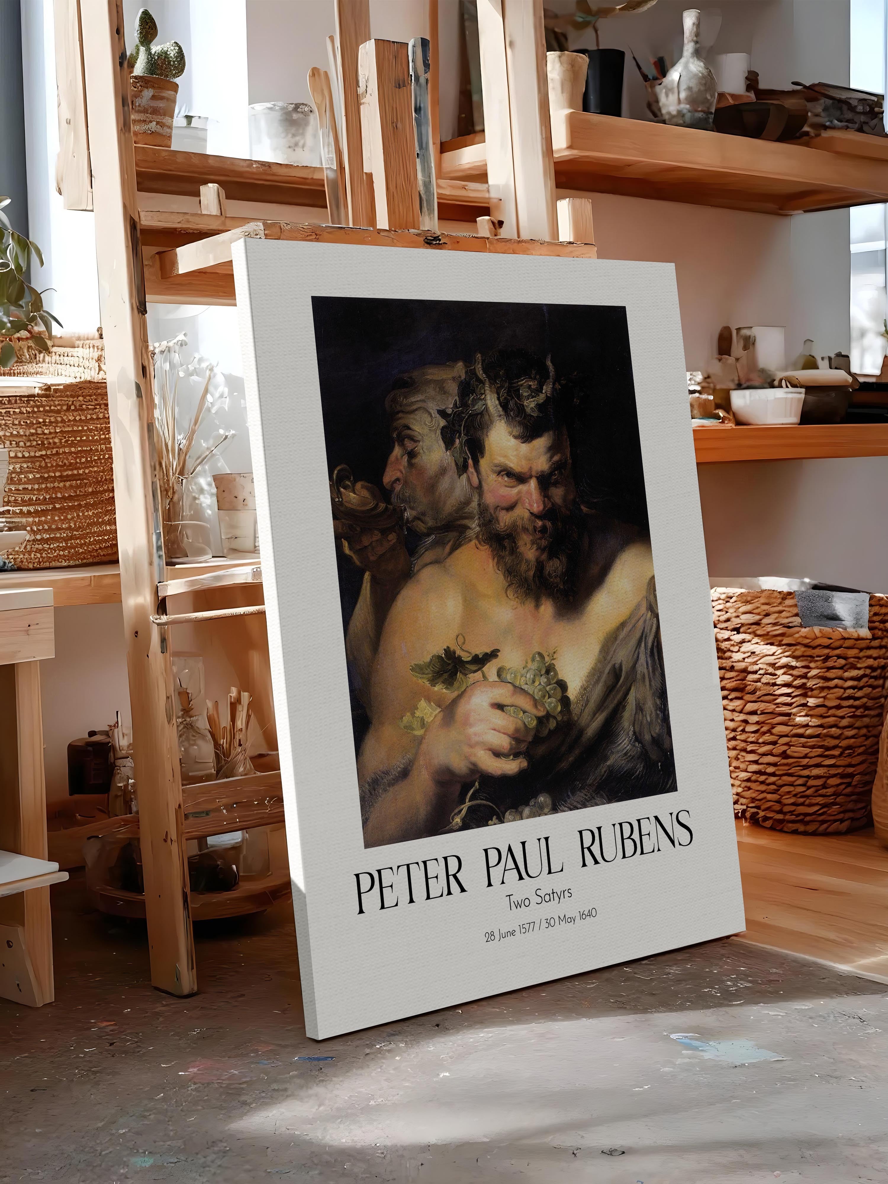 Peter Paul Rubens - Two Satyrs, Kanvas Tablo, Sanat Serisi NO:112339