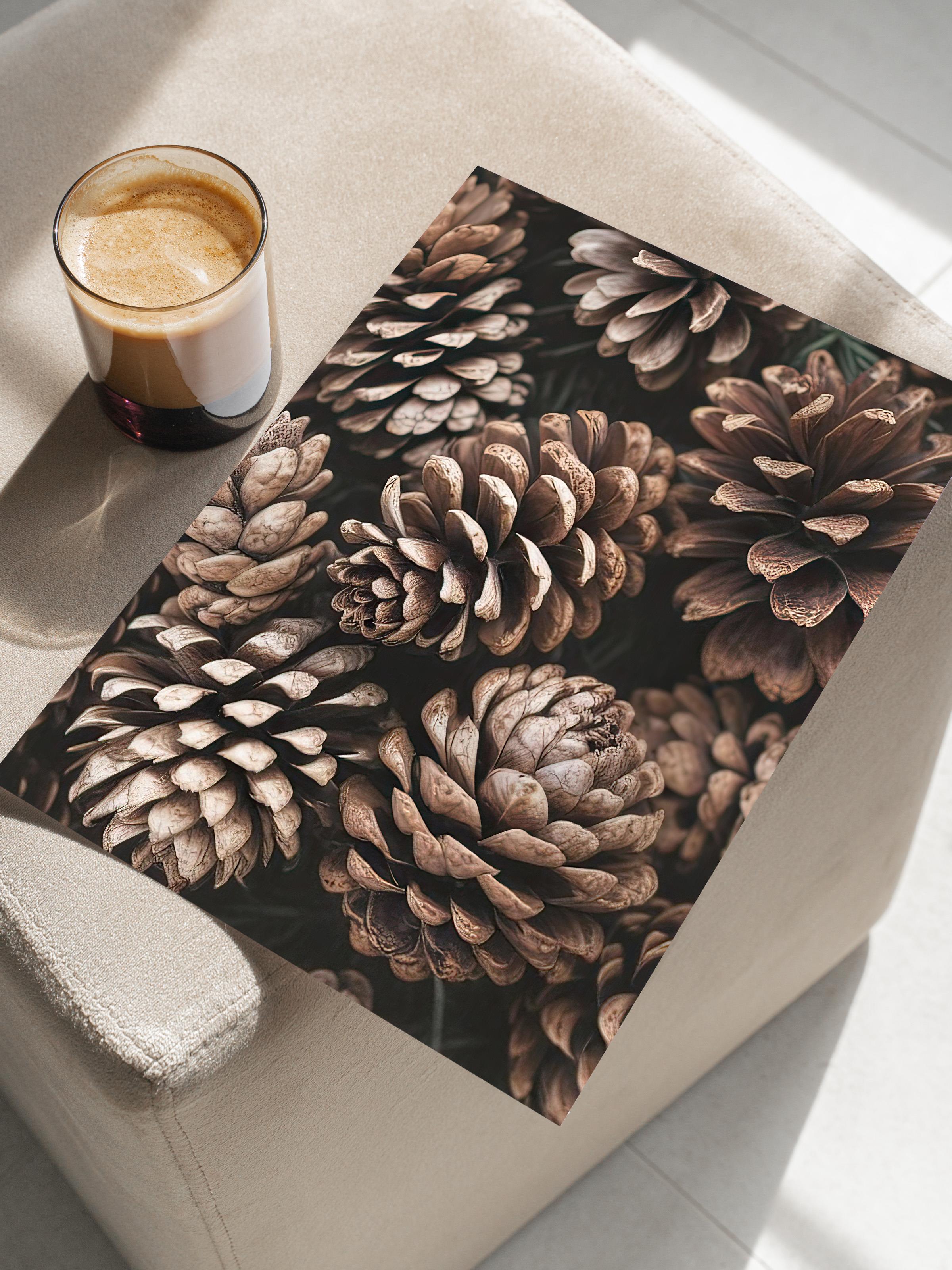 Pine Cones Poster, Çerçevesiz Duvar Posteri, Dikey Duvar Tablosu Comfort Serisi NO:108341