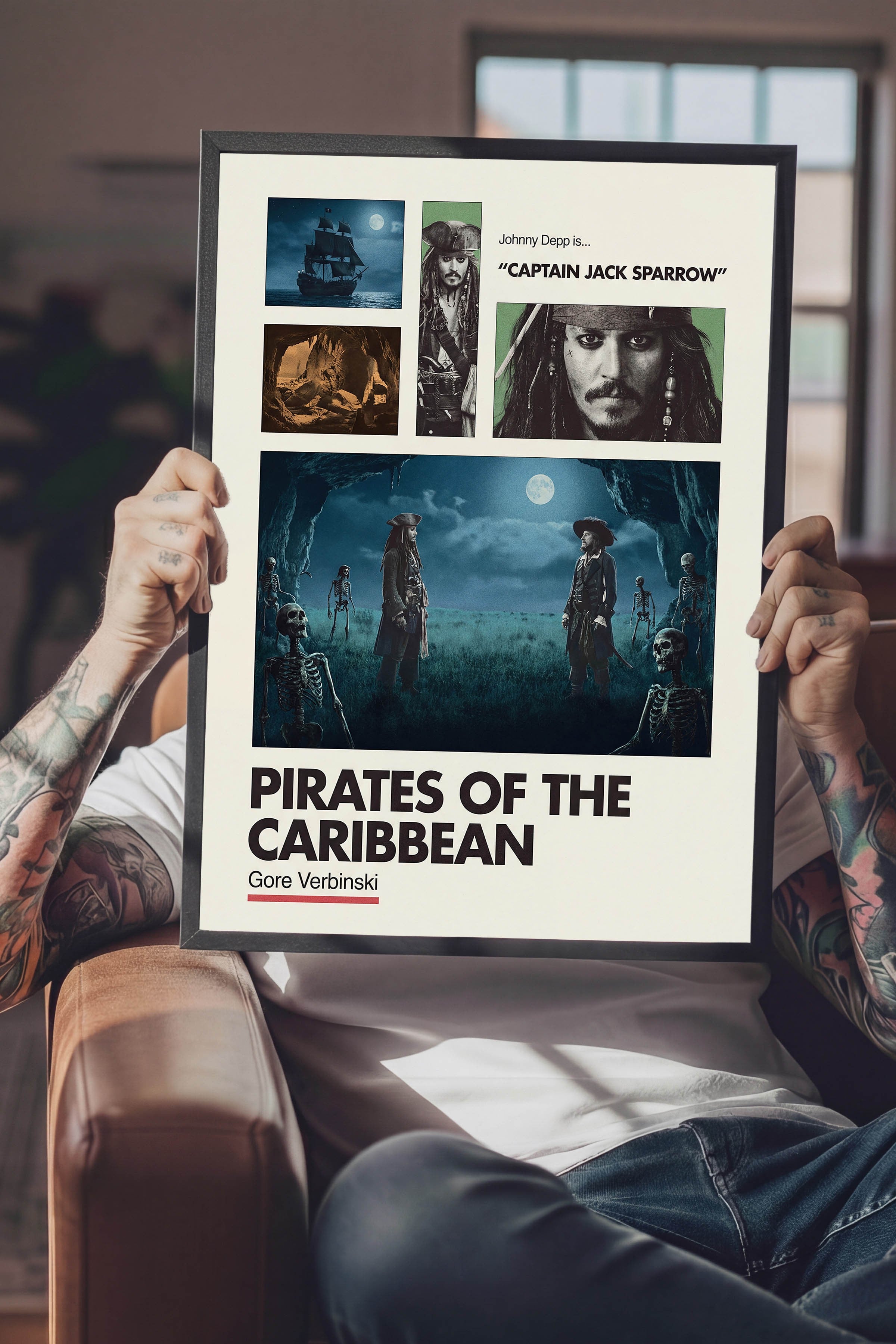 Pirates of the Caribbean Siyah Çerçeveli Poster, Sinema ve Dizi Tablo, Film Dizi Afişleri NO:112943