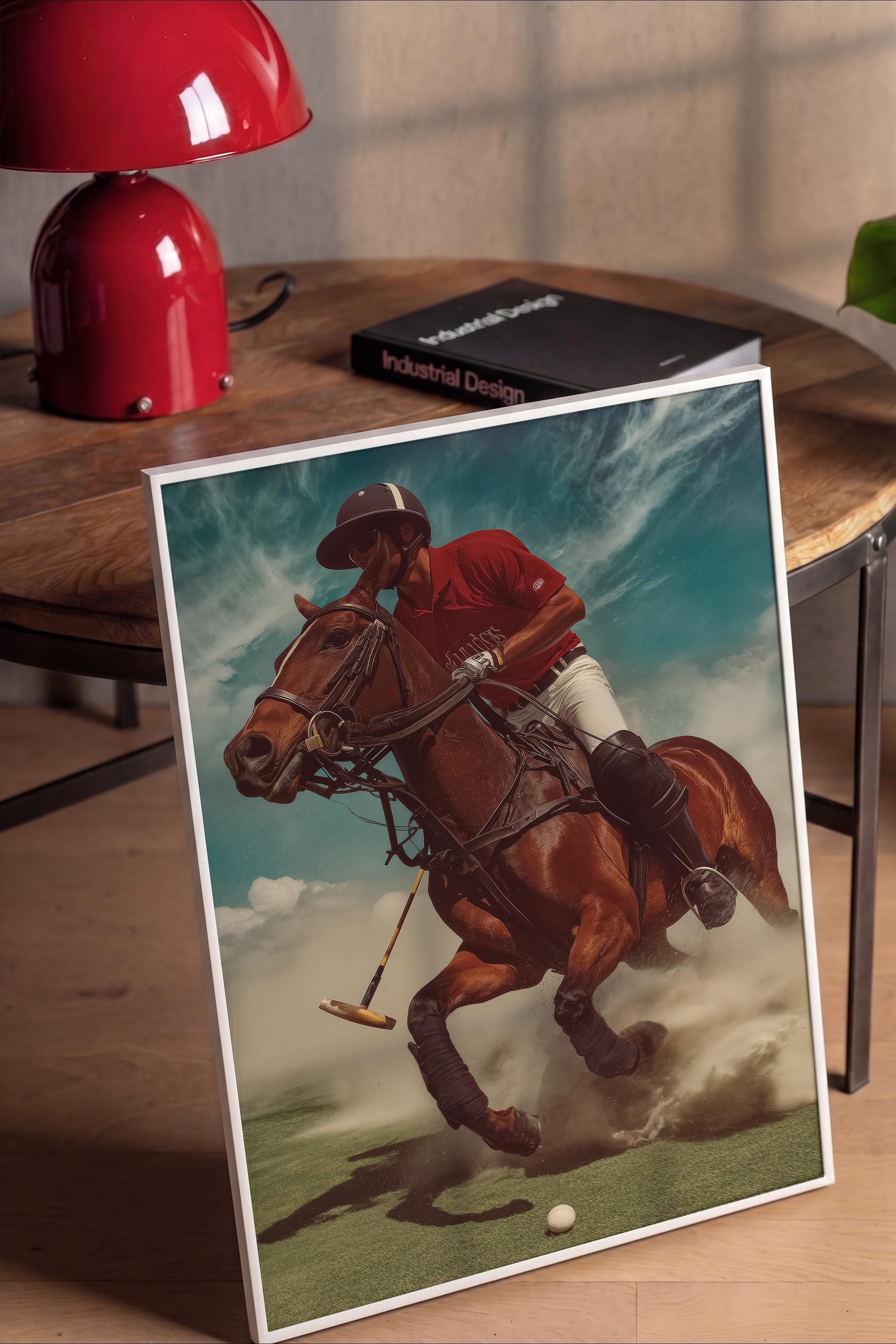 Polo Oyuncusu Posteri, Beyaz Çerçeveli Poster, Old Money Serisi, NO:113214