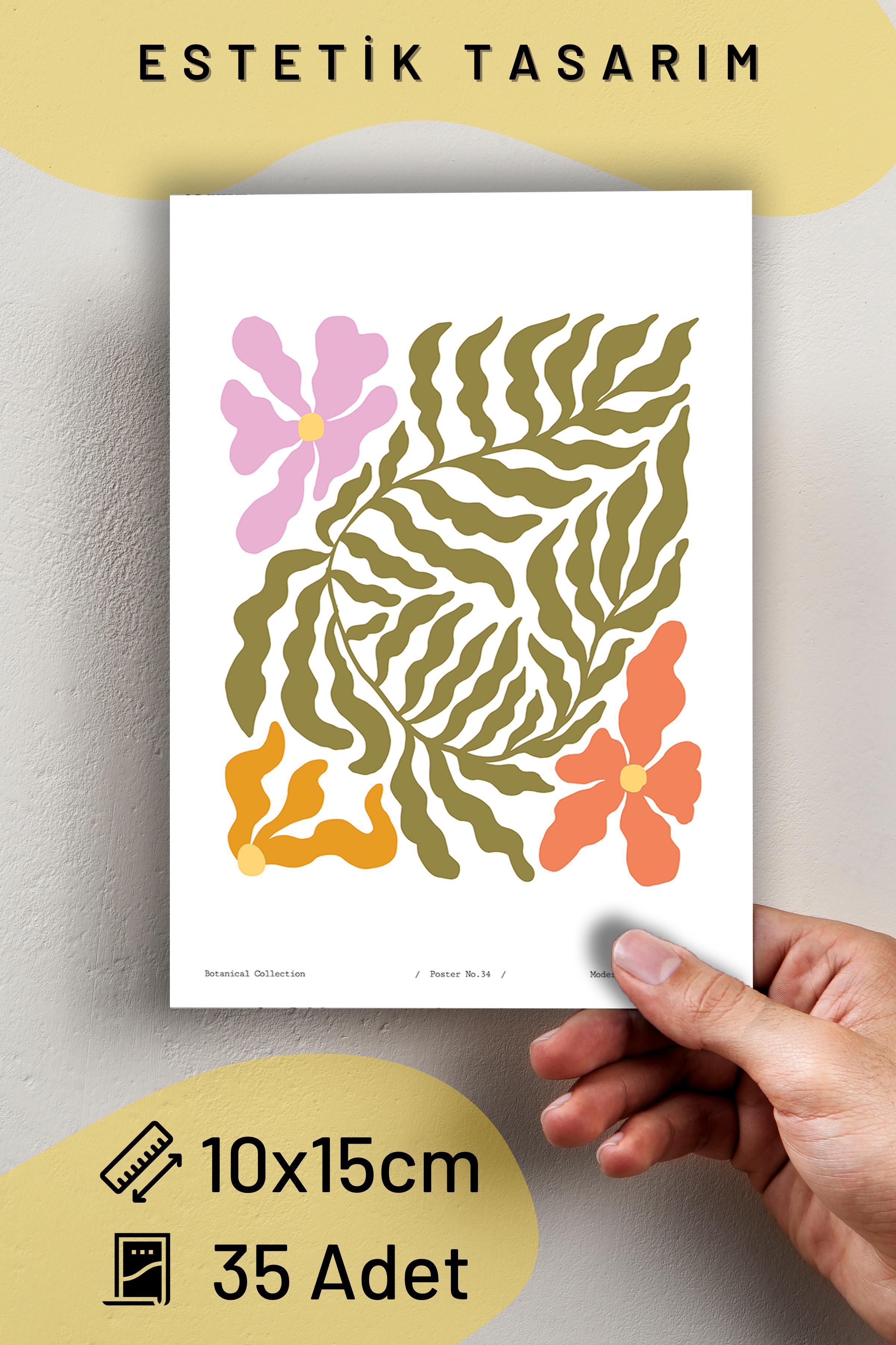 Poster Seti - Karışık Kolaj Poster Seti - 35 Adet Çerçevesiz Poster 10*15cm - Yapışkan Hediyeli