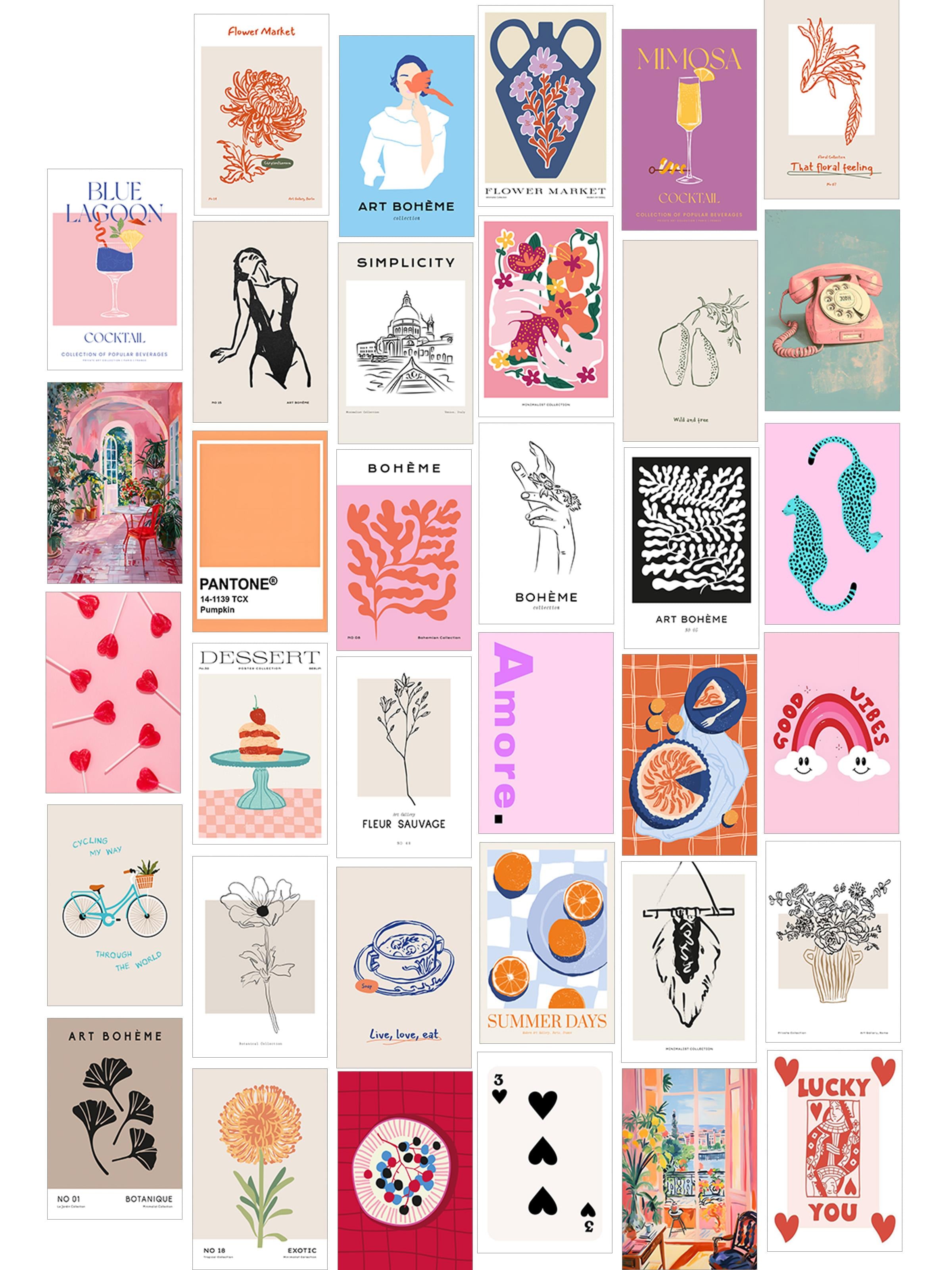 Poster Seti - Karışık Kolaj Poster Seti - 35 Adet Çerçevesiz Poster 10*15cm - Yapışkan Hediyeli