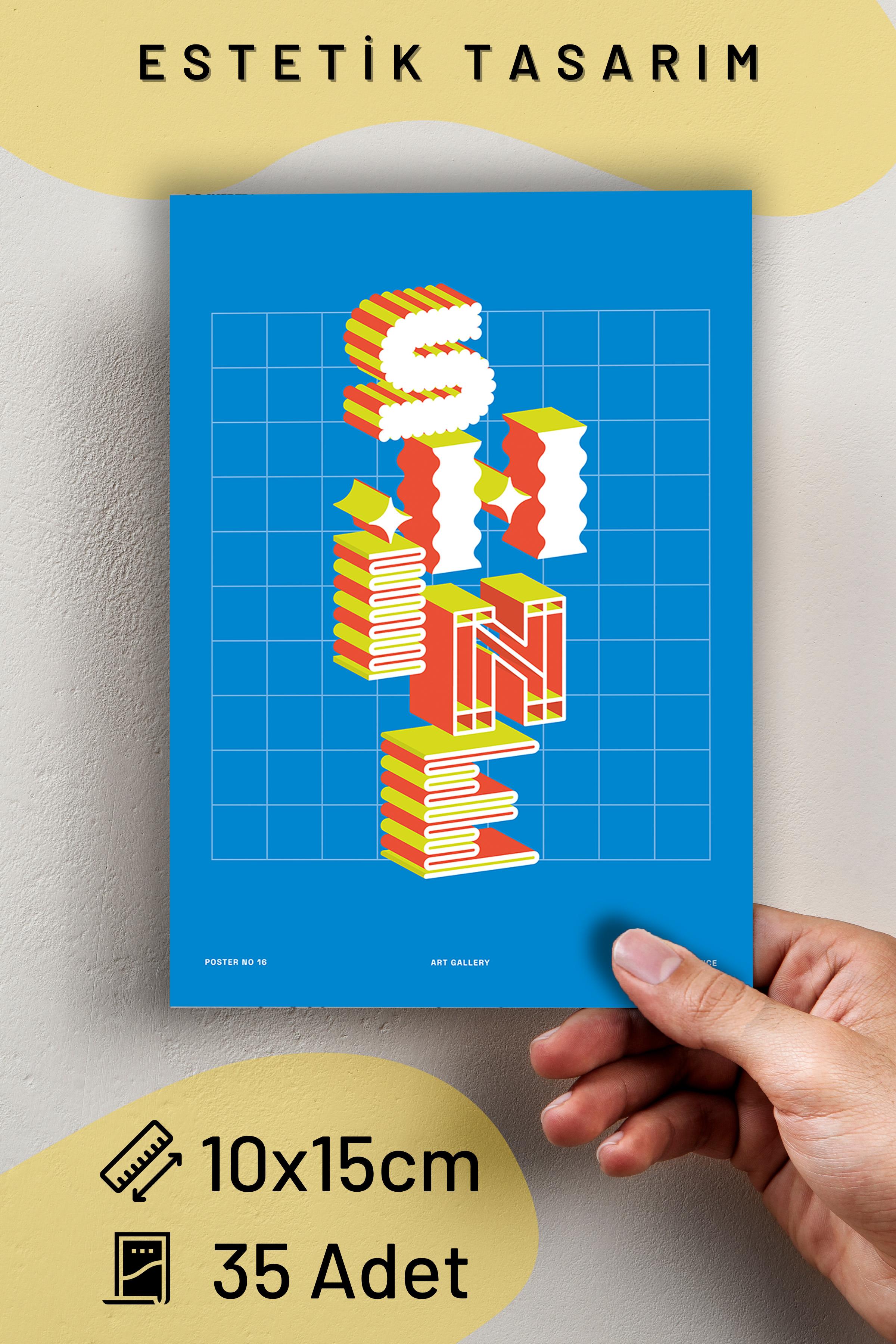 Poster Seti - Karışık Kolaj Poster Seti - 35 Adet Çerçevesiz Poster 10*15cm - Yapışkan Hediyeli