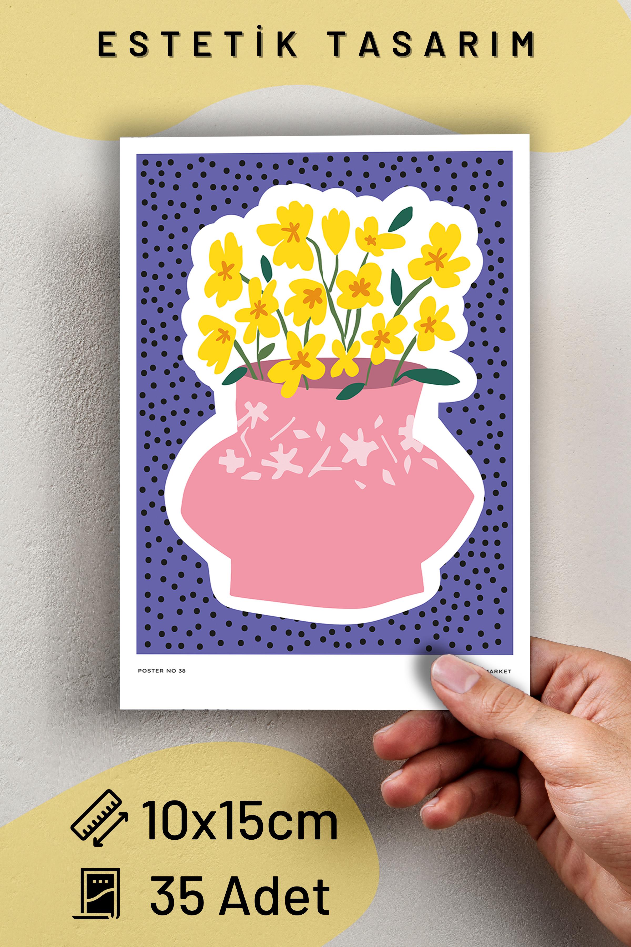 Poster Seti - Karışık Kolaj Poster Seti - 35 Adet Çerçevesiz Poster 10*15cm - Yapışkan Hediyeli