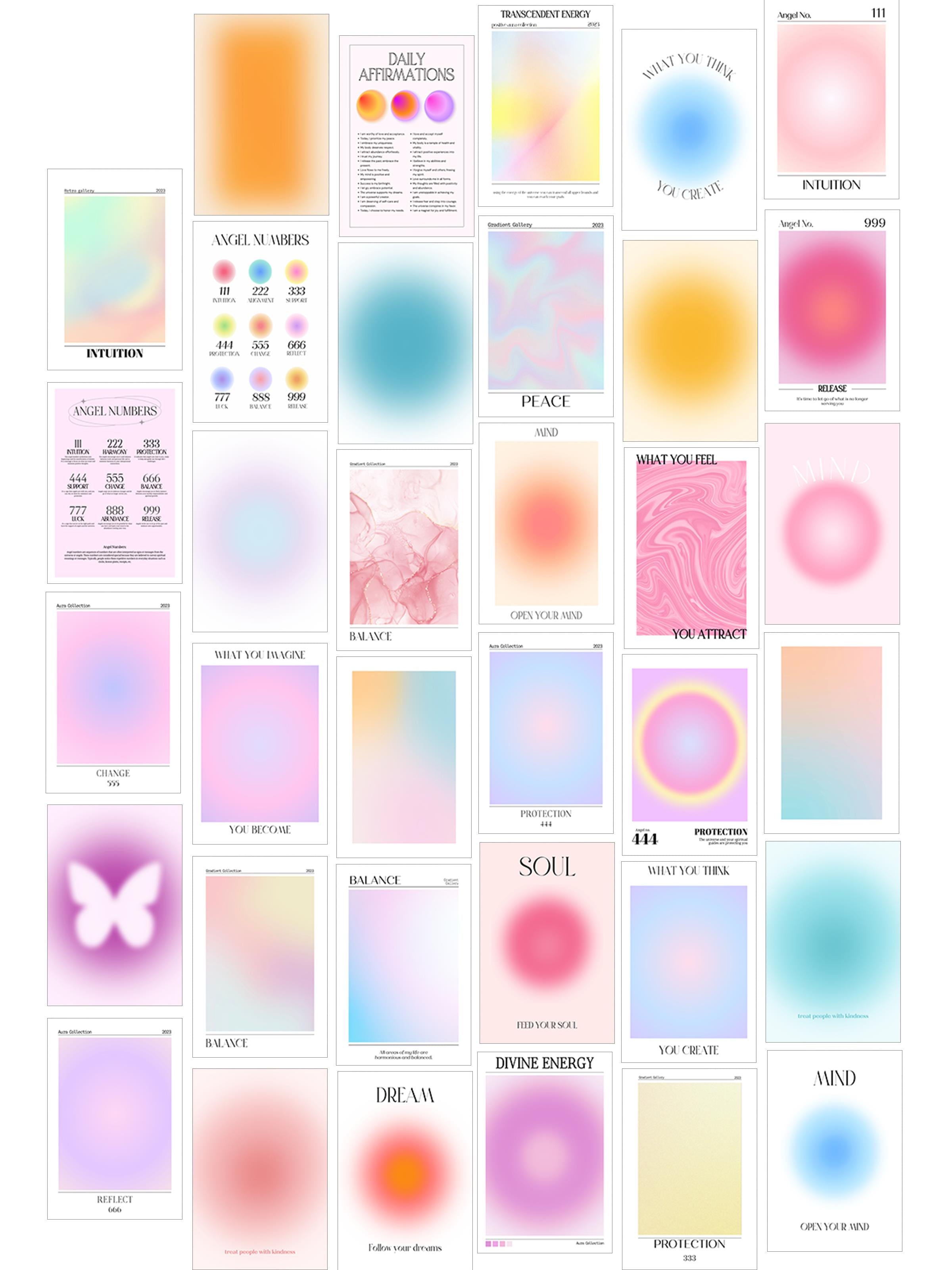 Poster Seti - Aura Poster Seti - 35 Adet Çerçevesiz Poster 10*15cm - Yapışkan Hediyeli