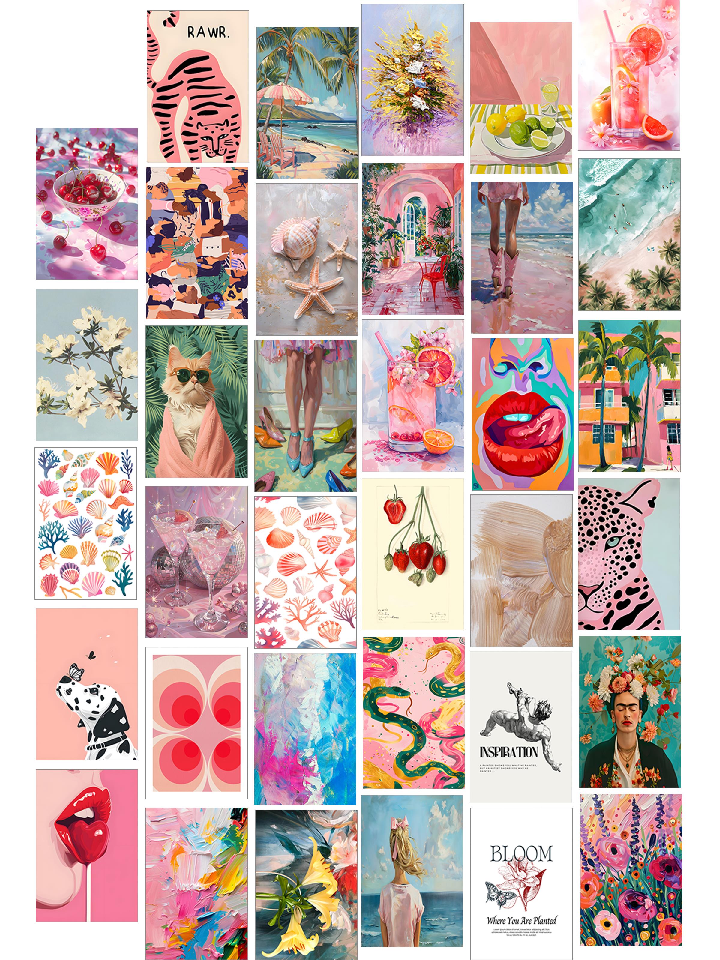 Poster Seti - Karışık Kolaj Poster Seti - 35 Adet Çerçevesiz Poster 10*15cm - Yapışkan Hediyeli