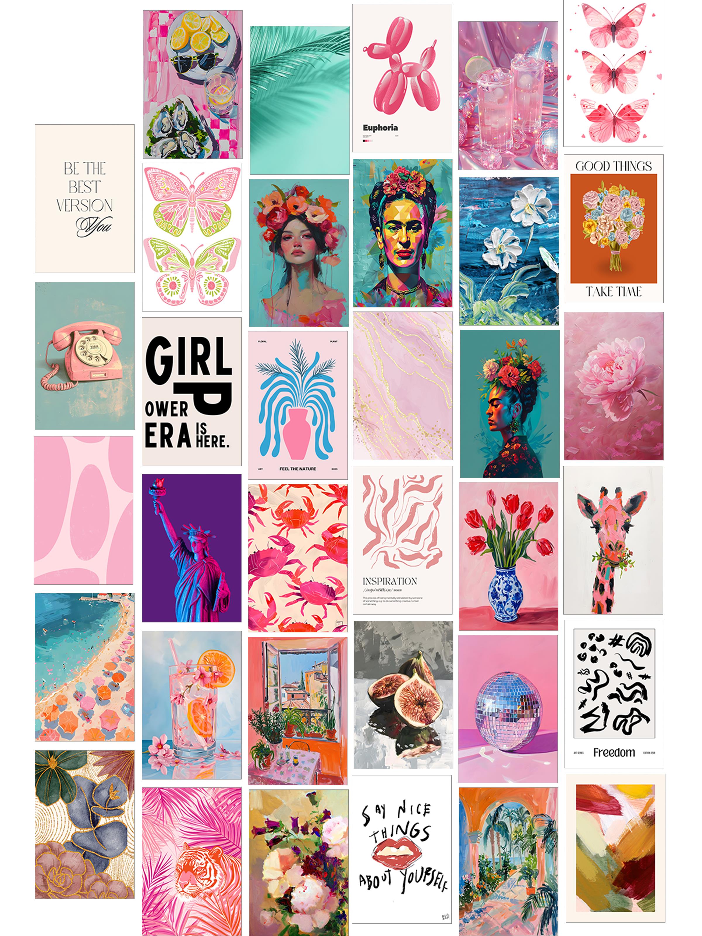 Poster Seti - Karışık Kolaj Poster Seti - 35 Adet Çerçevesiz Poster 10*15cm - Yapışkan Hediyeli