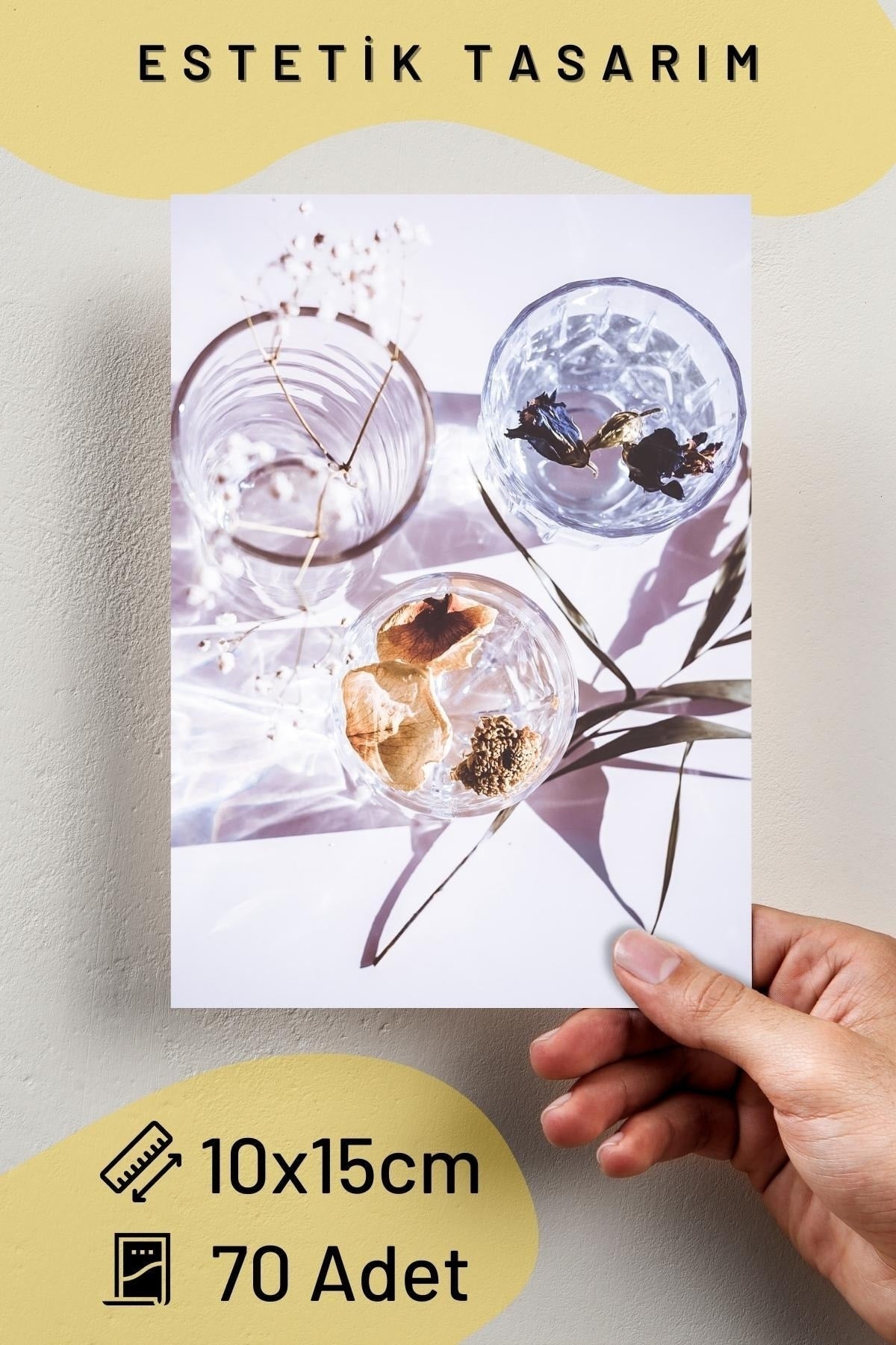 Poster Seti, Poster Kolaj Seti, Arkası Yapışkanlı 70 Adet, Beyaz Poster Seti, Modern Poster Seti