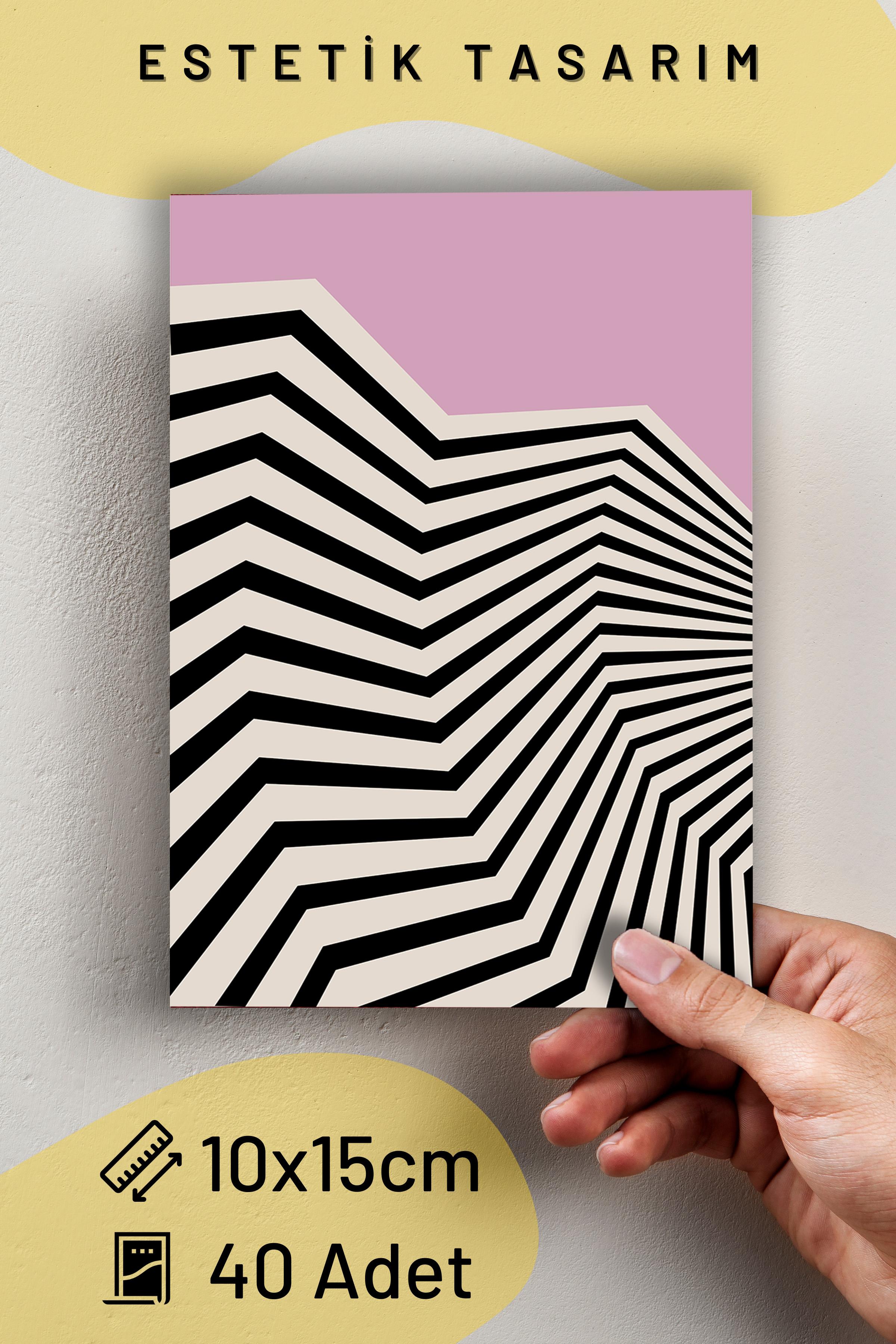 Poster Seti - Renkli Bauhaus Kolaj Poster Seti - 40 Adet Vintage Poster - Yapışkan Hediyeli - Kutulu