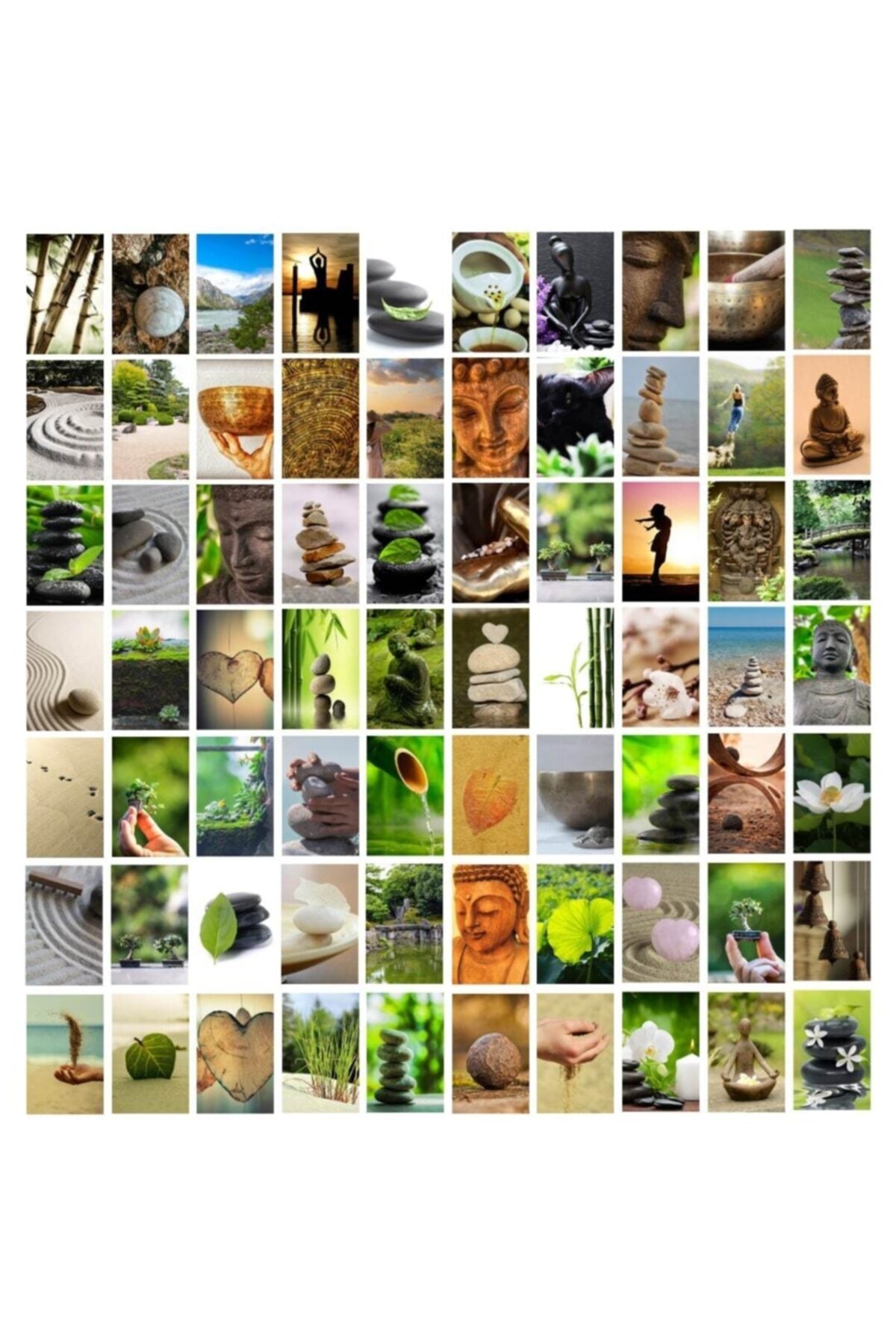 Poster Seti, Yoga Oda Dekorasyon, Arkası Yapışkanlı Poster Kolaj Seti, 70 Adet, Bohem Poster Seti