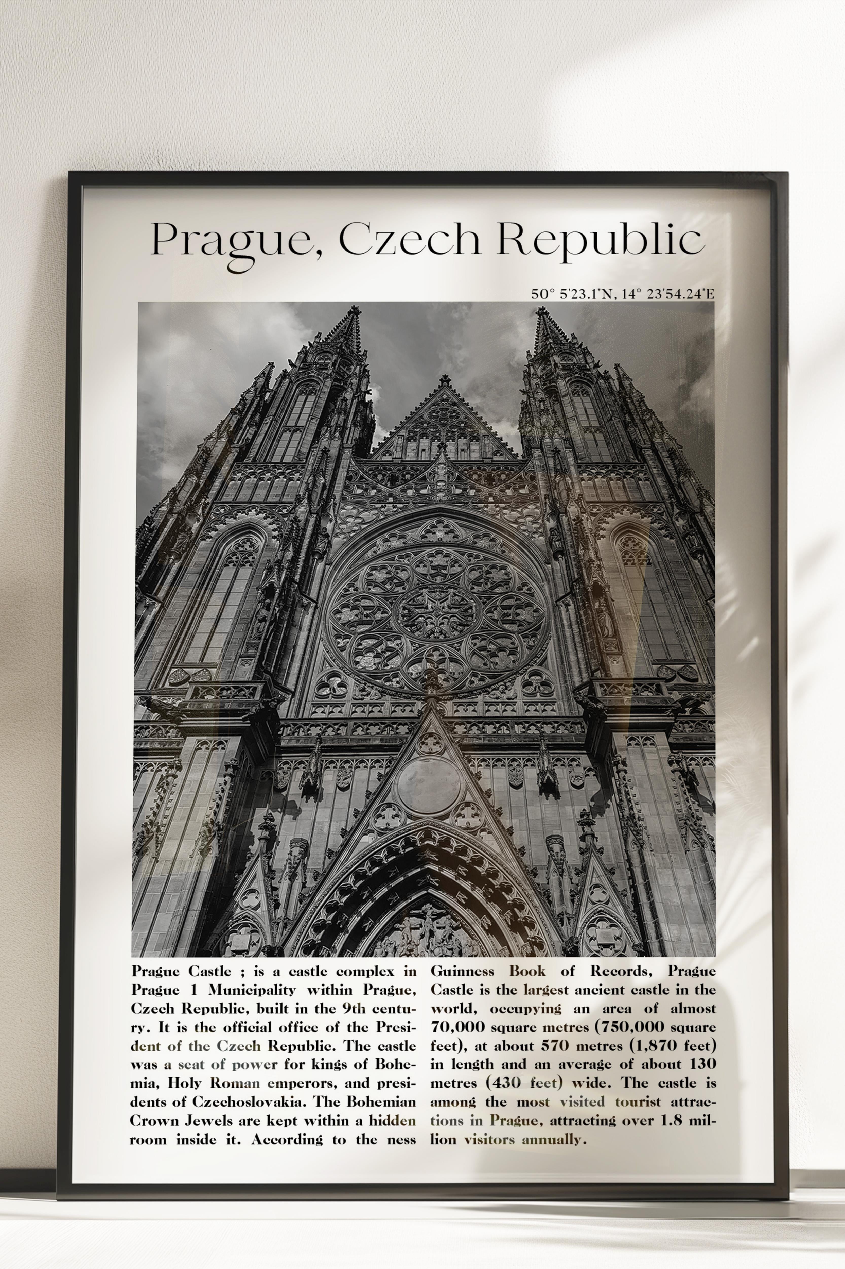 Prag - Çek Cumhuriyeti, Şehir Temalı Poster, Çerçevesiz Duvar Posteri, NO:30036