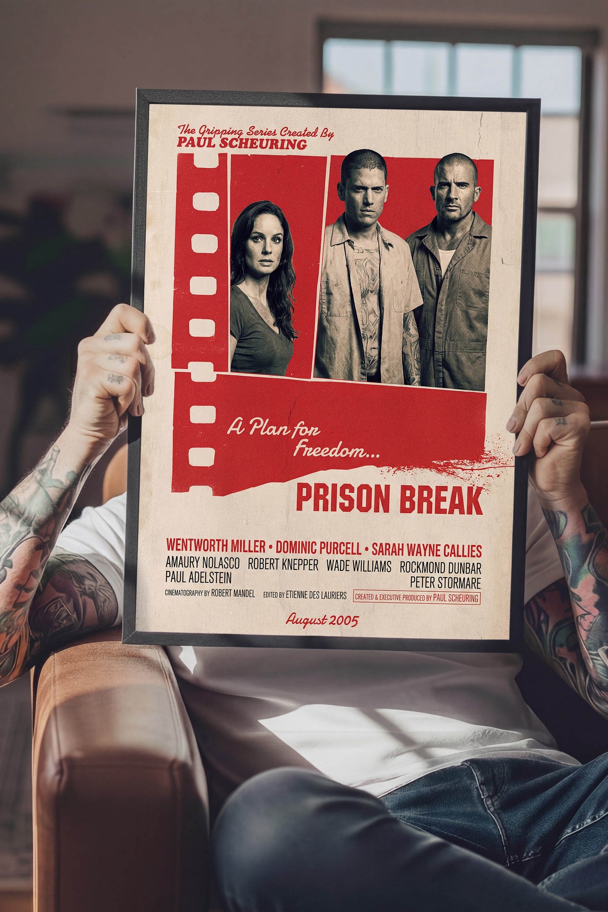 Prison Break Siyah Çerçeveli Poster, Sinema ve Dizi Tablo, Film Dizi Afişleri NO:112849