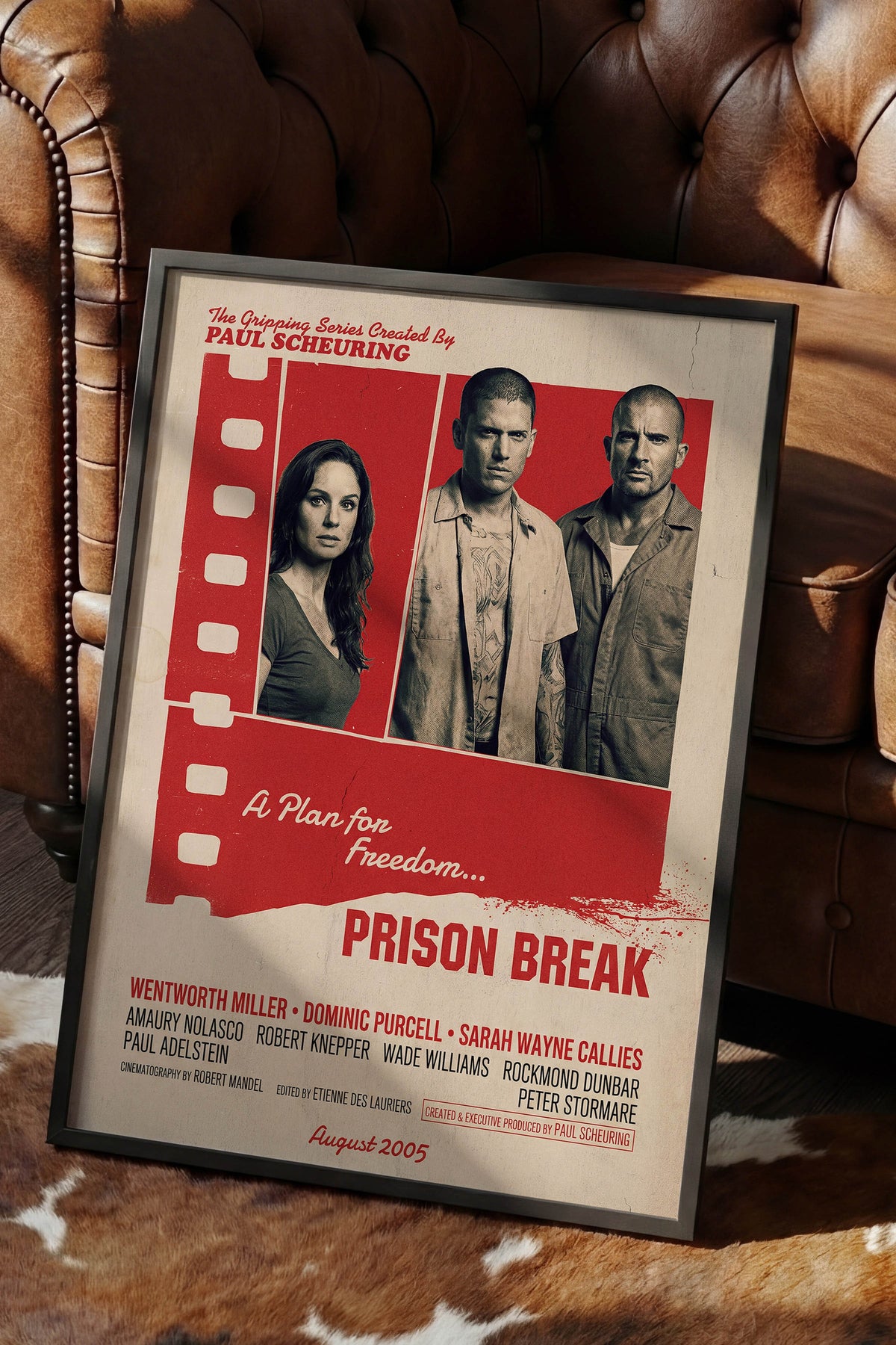 Prison Break Siyah Çerçeveli Poster, Sinema ve Dizi Tablo, Film Dizi Afişleri NO:112849