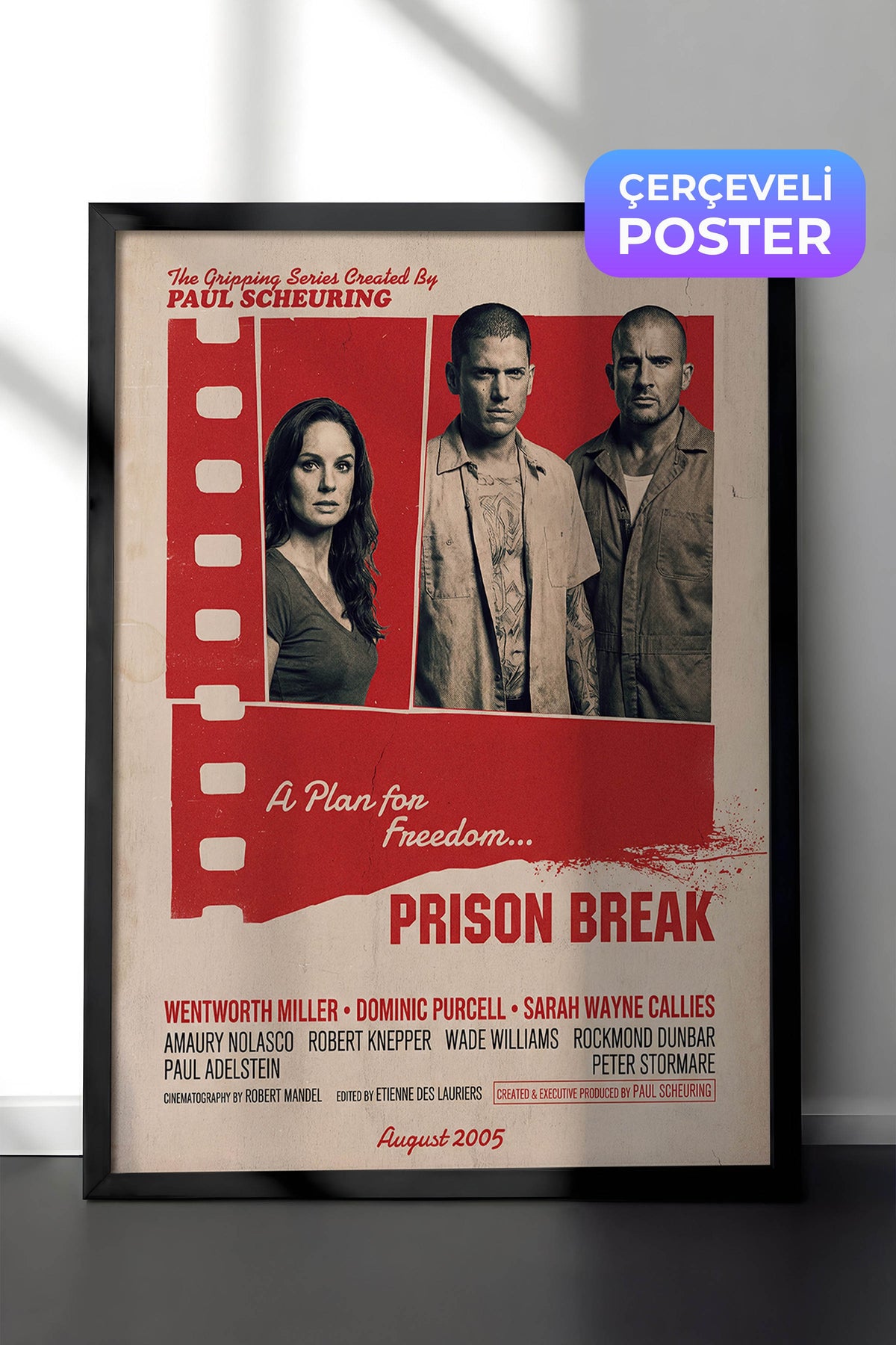 Prison Break Siyah Çerçeveli Poster, Sinema ve Dizi Tablo, Film Dizi Afişleri NO:112849