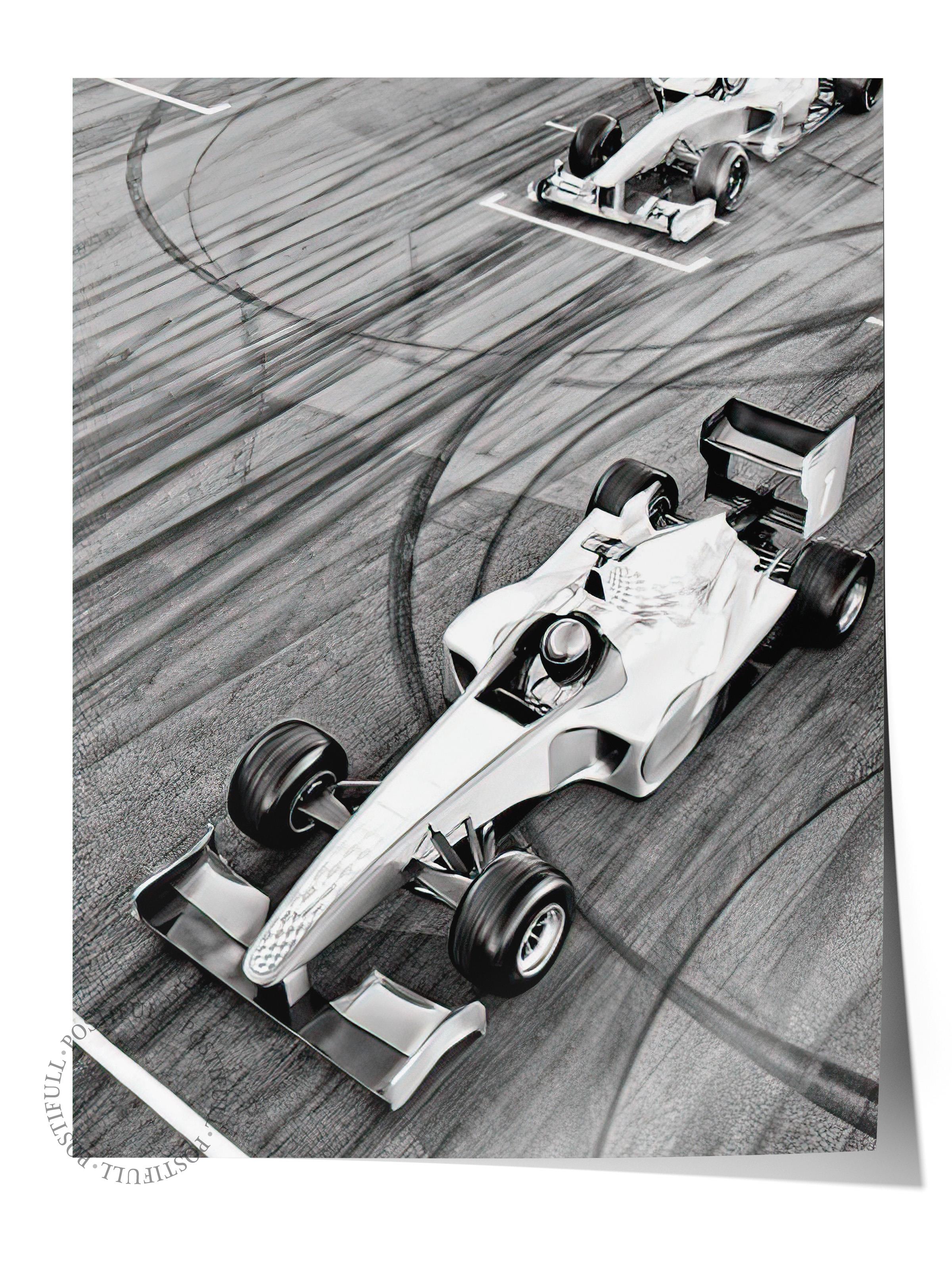 Race Car Poster, Çerçevesiz Duvar Posteri, Dikey Duvar Tablosu Comfort Serisi NO:108393